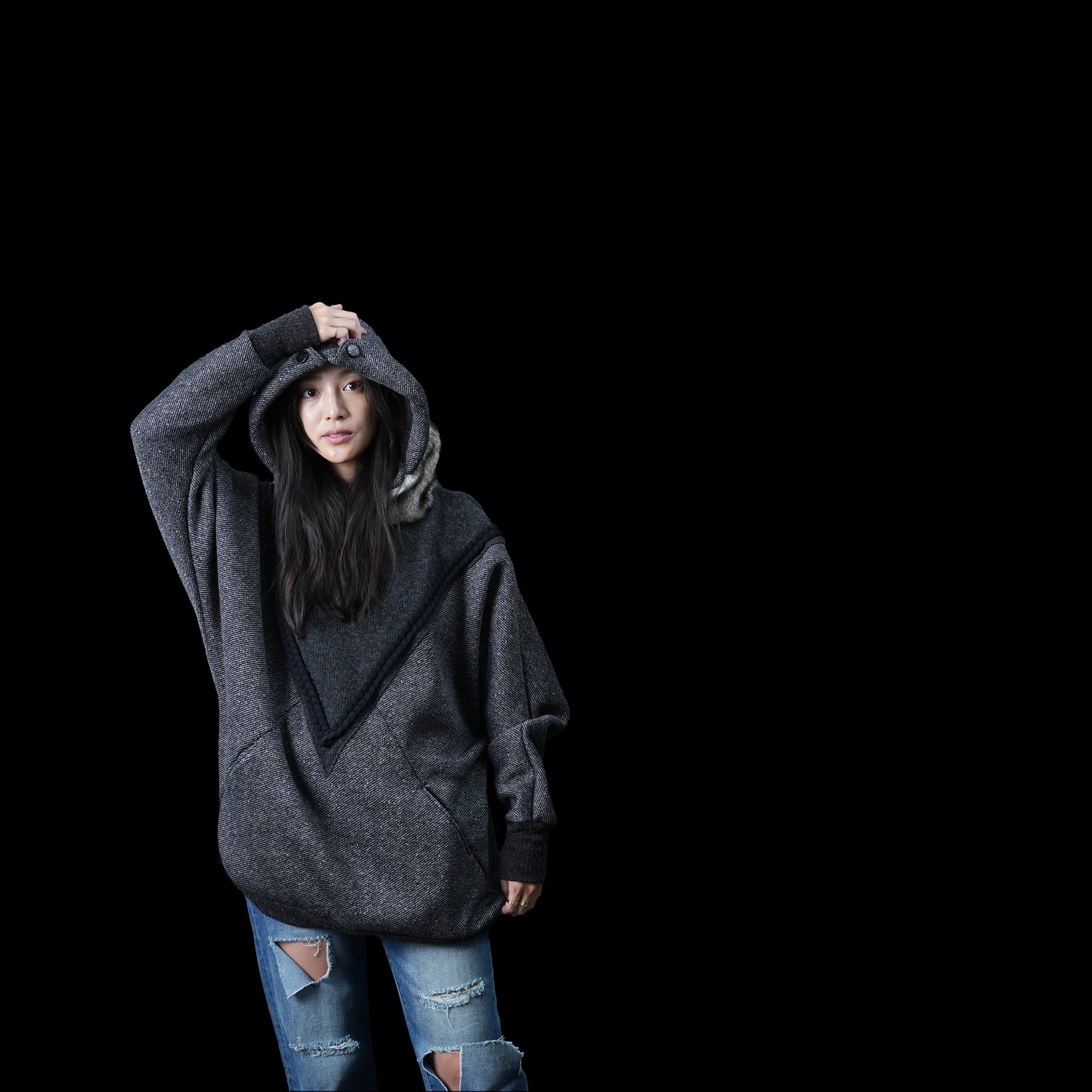 No:bsd23AW-27 | Name:Northern Hoodie | Color:Black【BEDSIDEDRAMA_ベッドサイドドラマ】【archive】