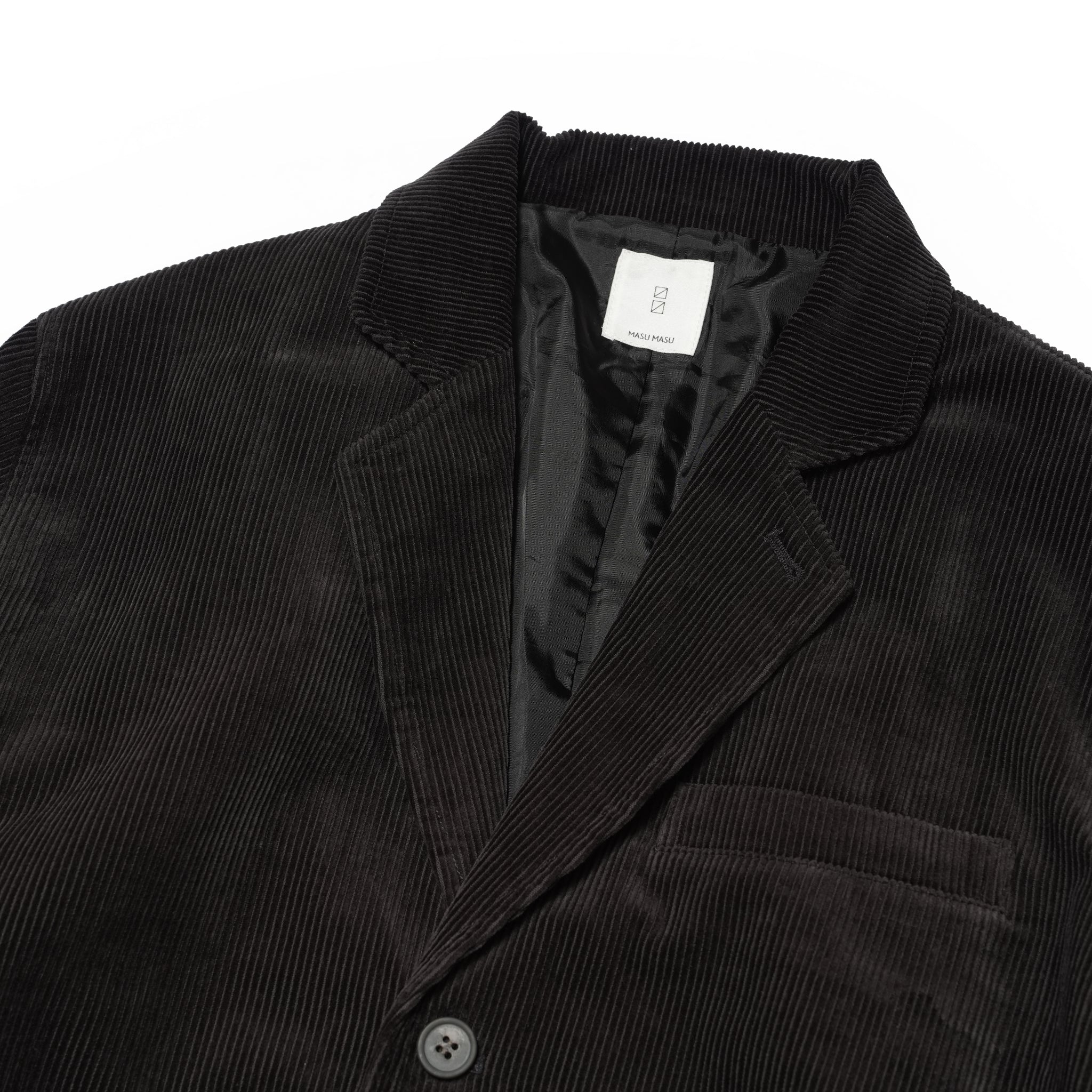 Vintage Washed Corduroy Single Tailored Jacket <#ink black> | 〼〼 MASU MASU