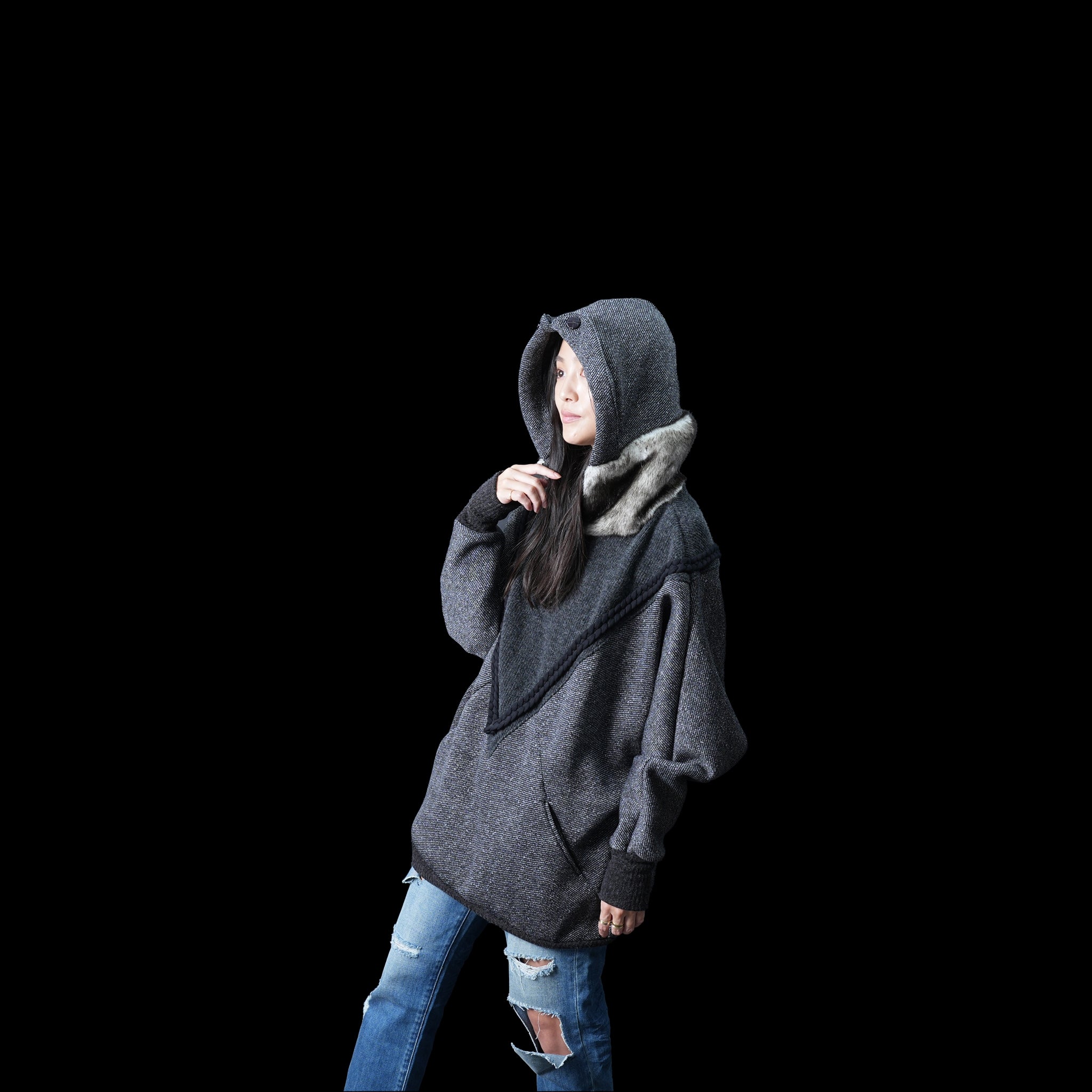 No:bsd23AW-27 | Name:Northern Hoodie | Color:Black【BEDSIDEDRAMA_ベッドサイドドラマ】【archive】