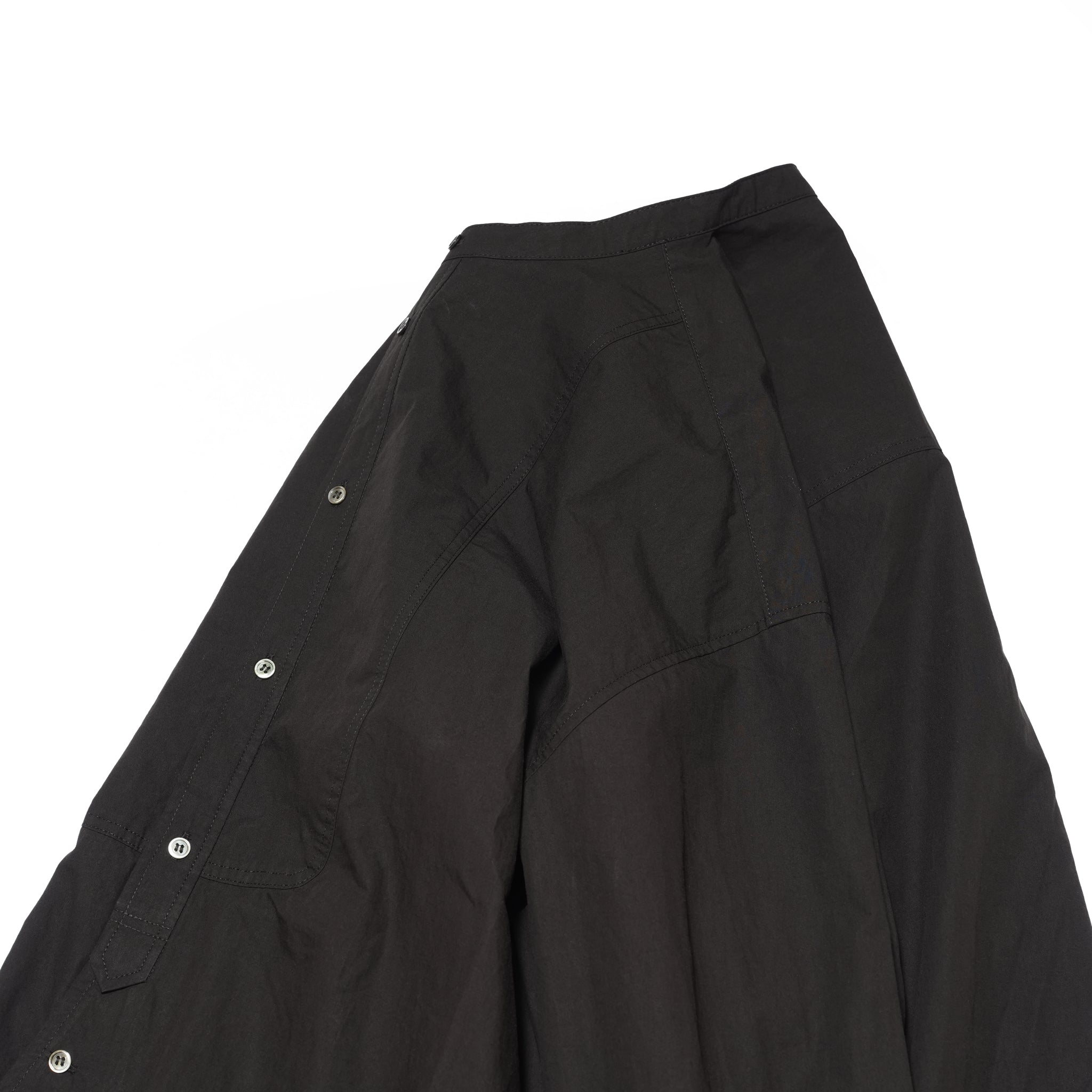 Cotton Typewriter Round Slit Long Officer Shirt <#ink black> | 〼〼 MASU MASU