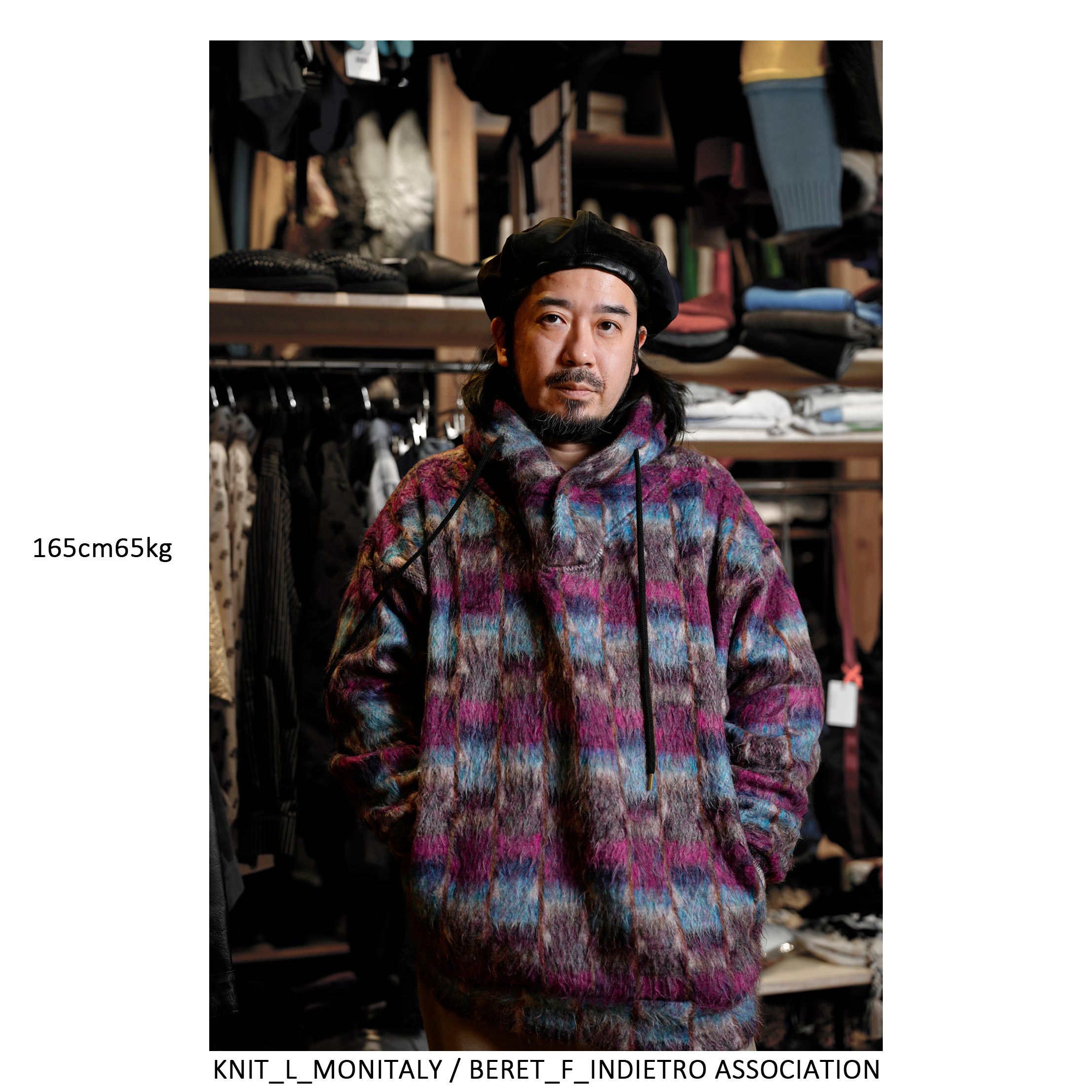 M32802-3 | Shaggy Hoodie Made in Japan By Minami Shoten | Color:Ji-Chan【MONITALY_モニタリー】