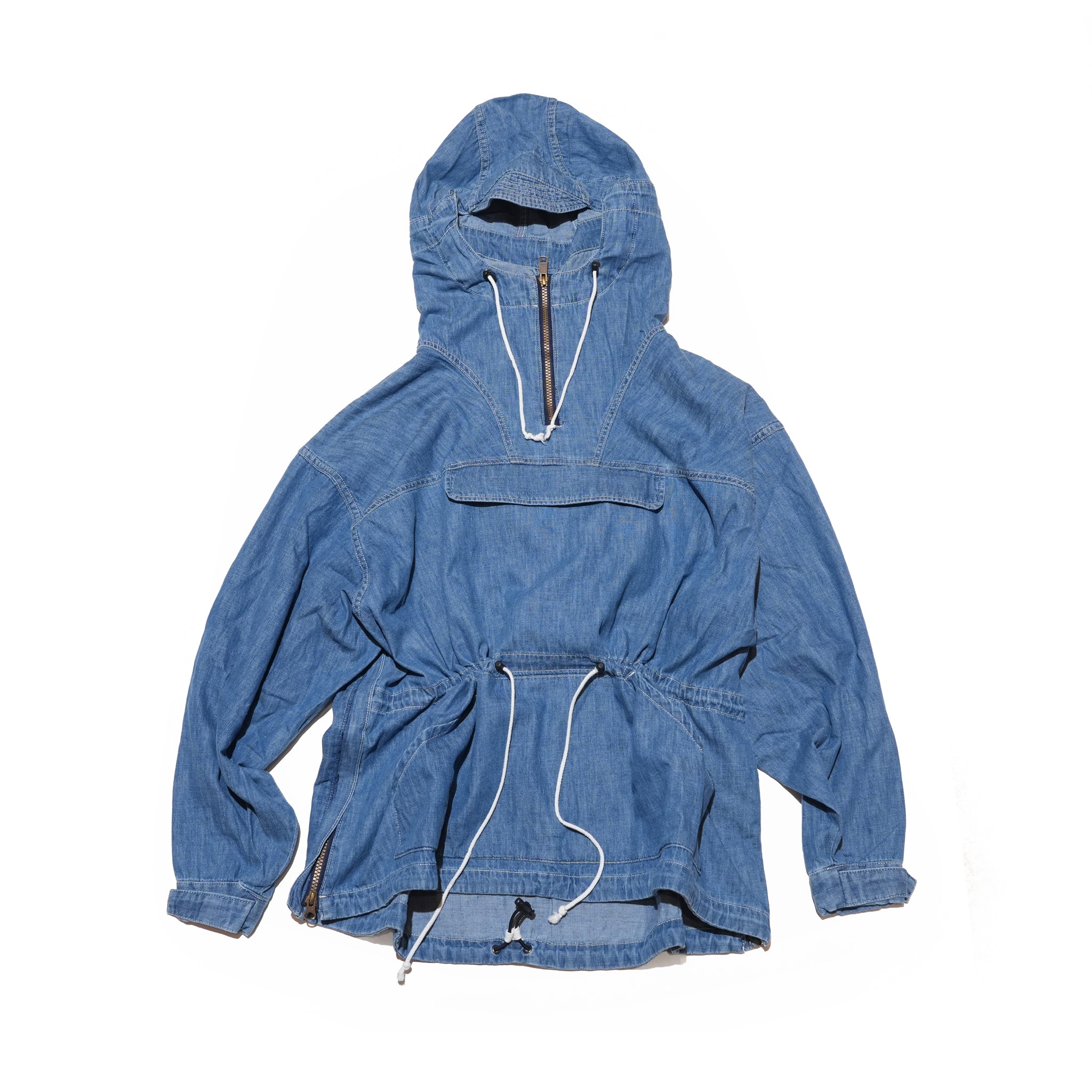 Richie_anorak hoodie(6.5oz denim) – Blue Denim Vintagewash | IMPRESTORE