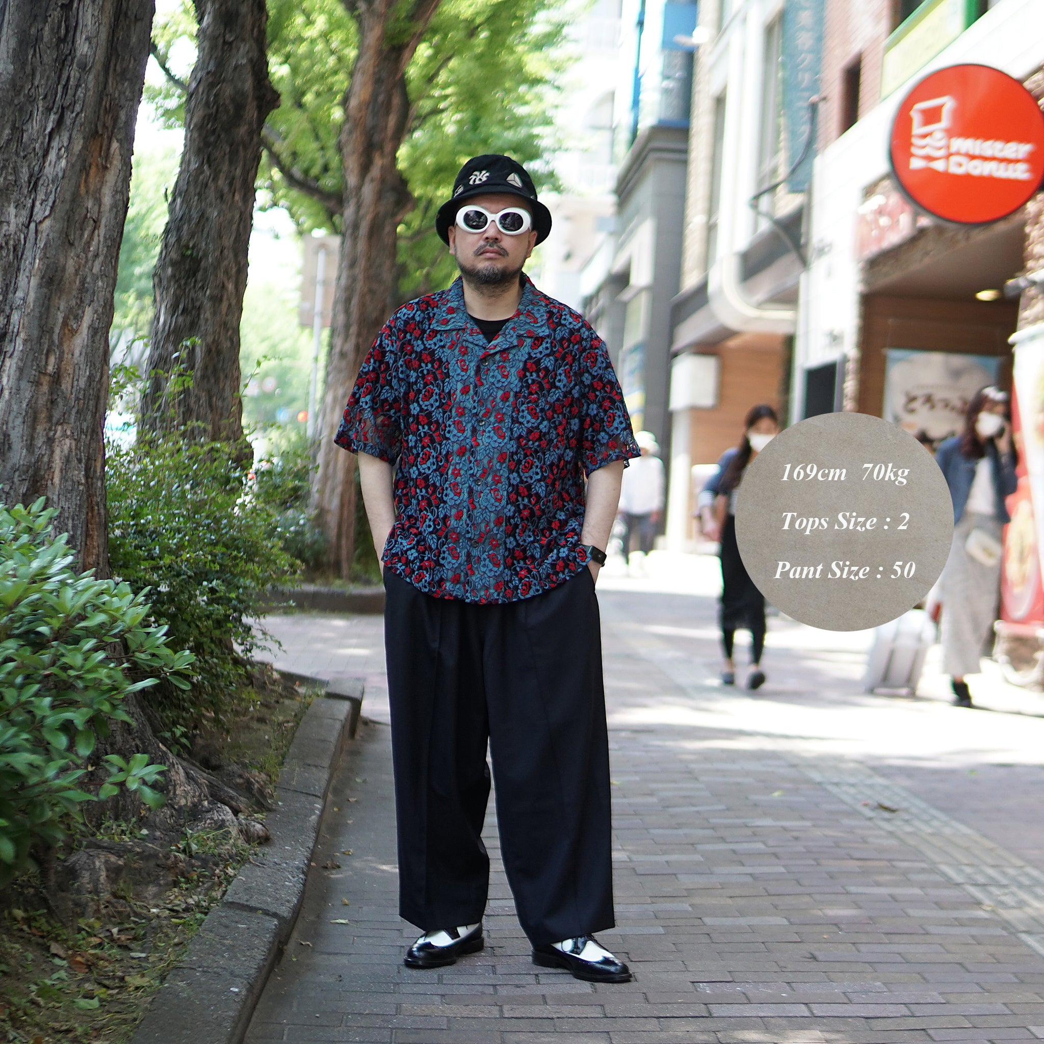 No:ps23t01 | Name:Neon Lace Shirt | Color:Blue&Red【PLATEAU STUDIO_プラトー スタジオ】