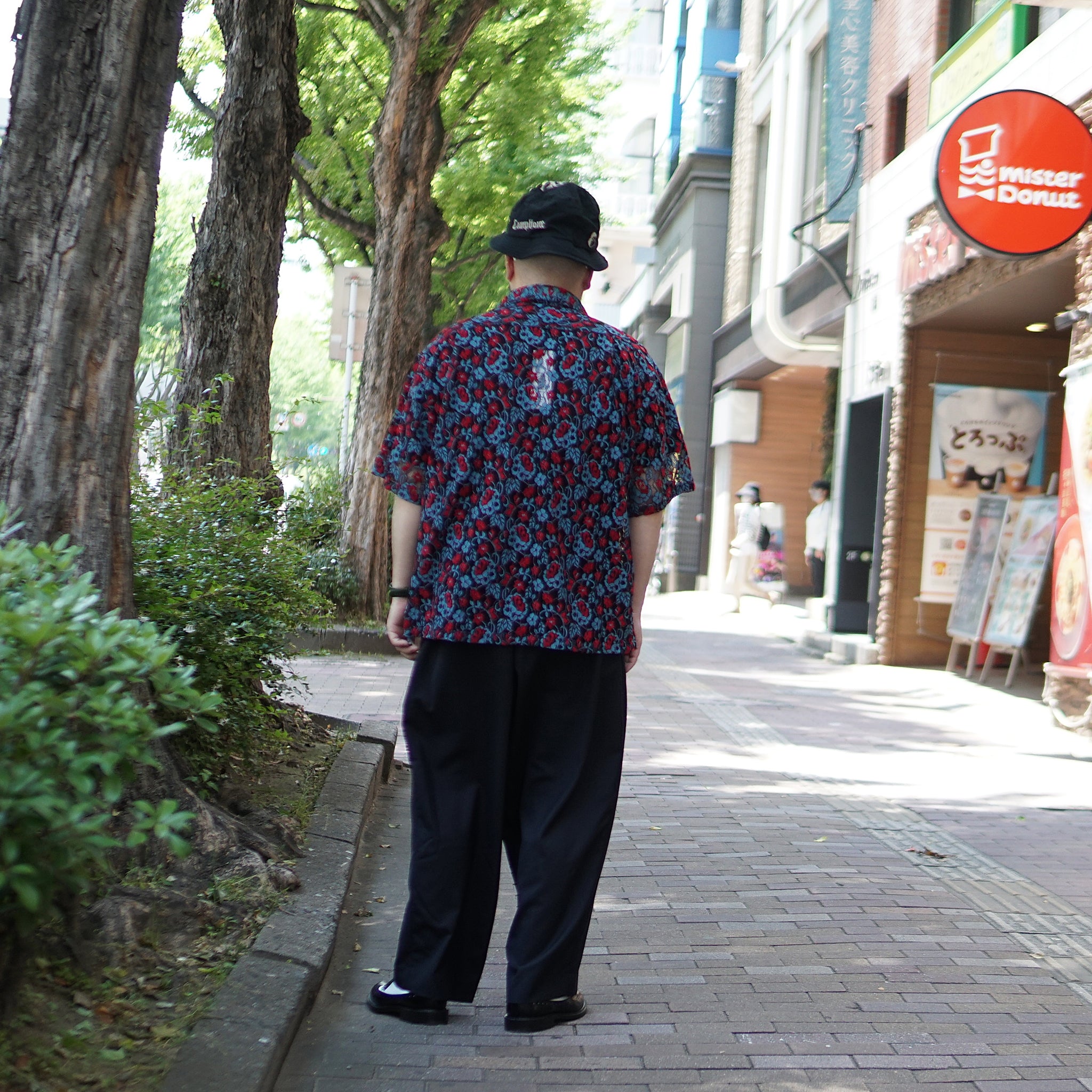 No:ps23t01 | Name:Neon Lace Shirt | Color:Blue&Red【PLATEAU STUDIO_プラトー スタジオ】