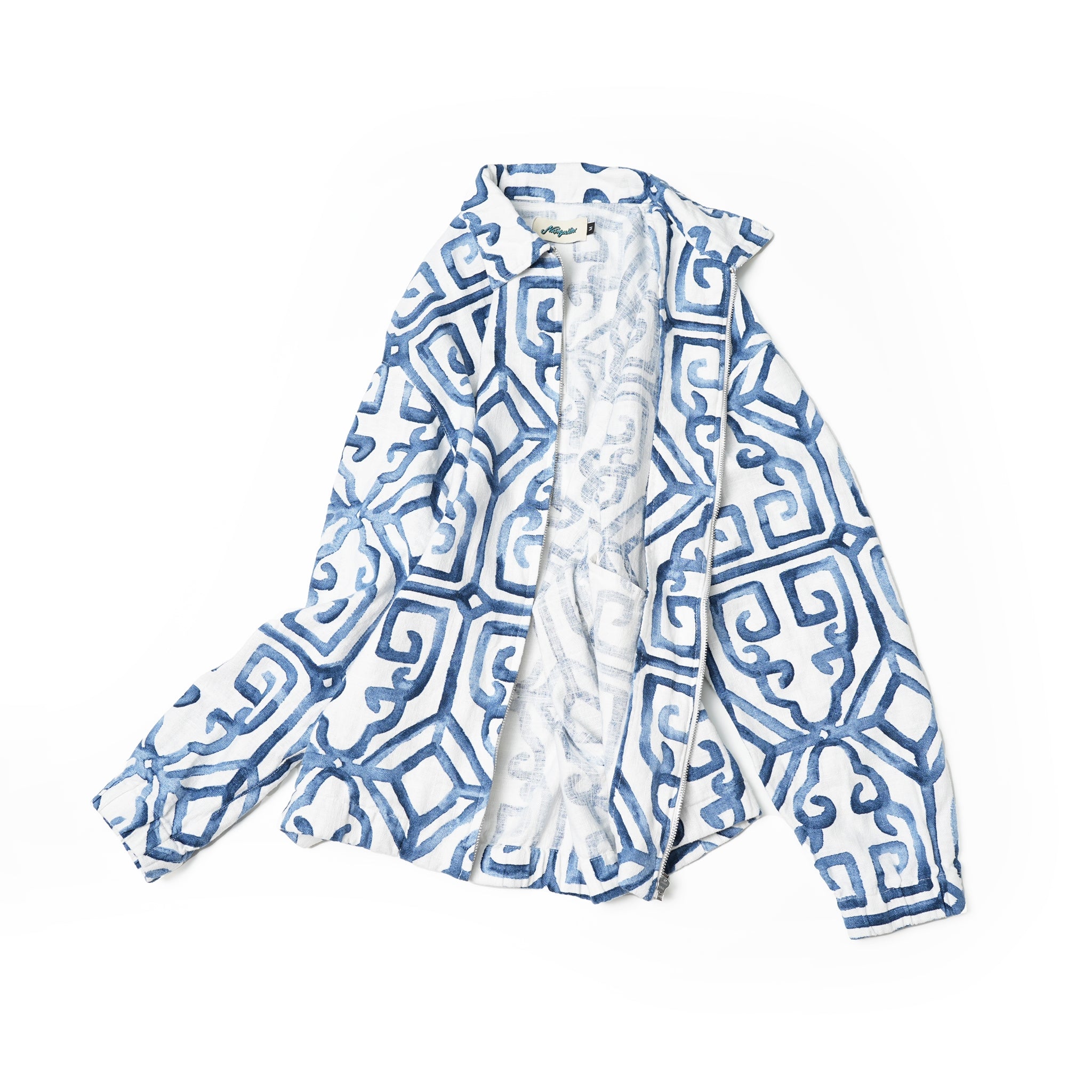 Dead stock fabric setup blouson – Blue | Size:M | NASNGWAM