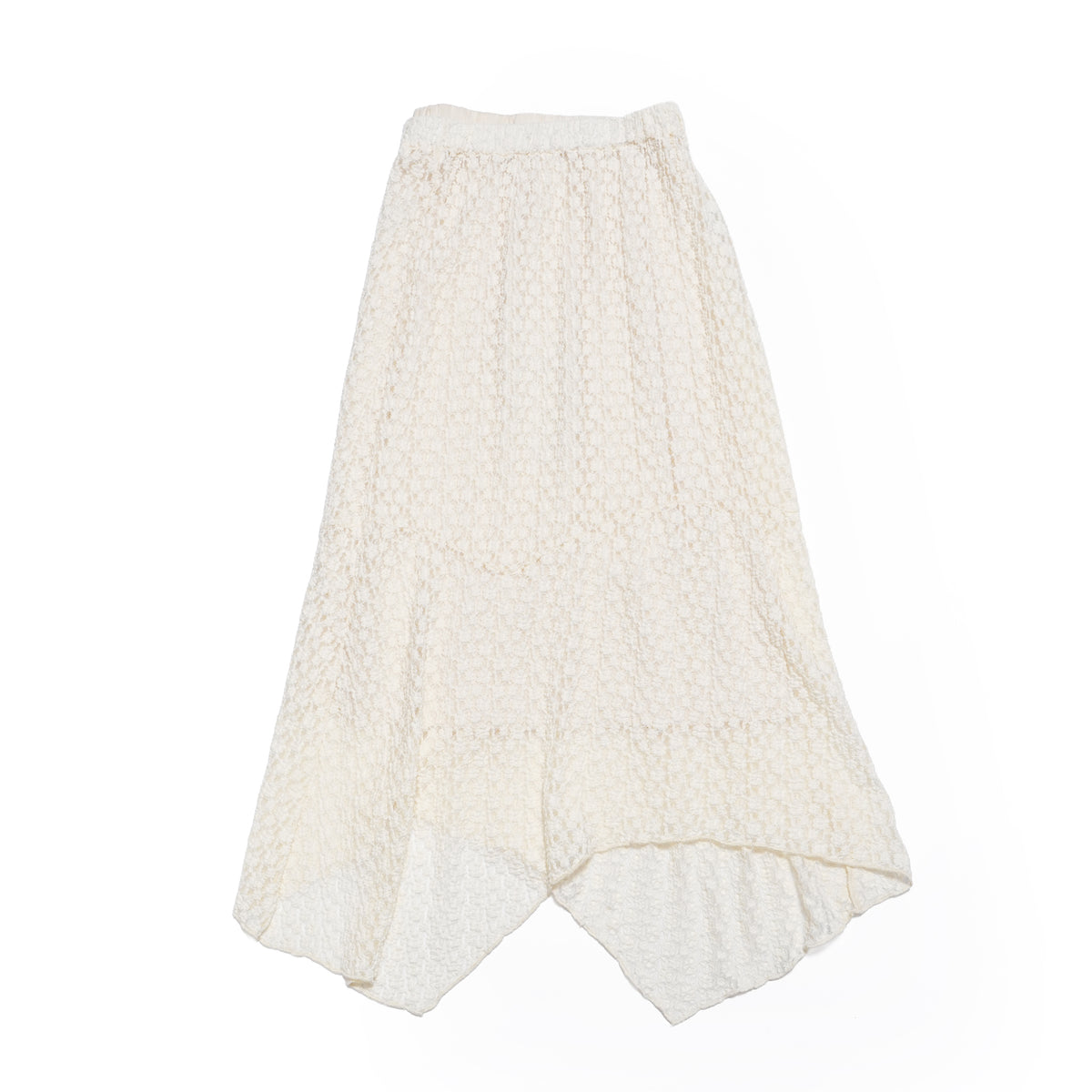 lace asymmetry skirt – Ecru | WHYTO
