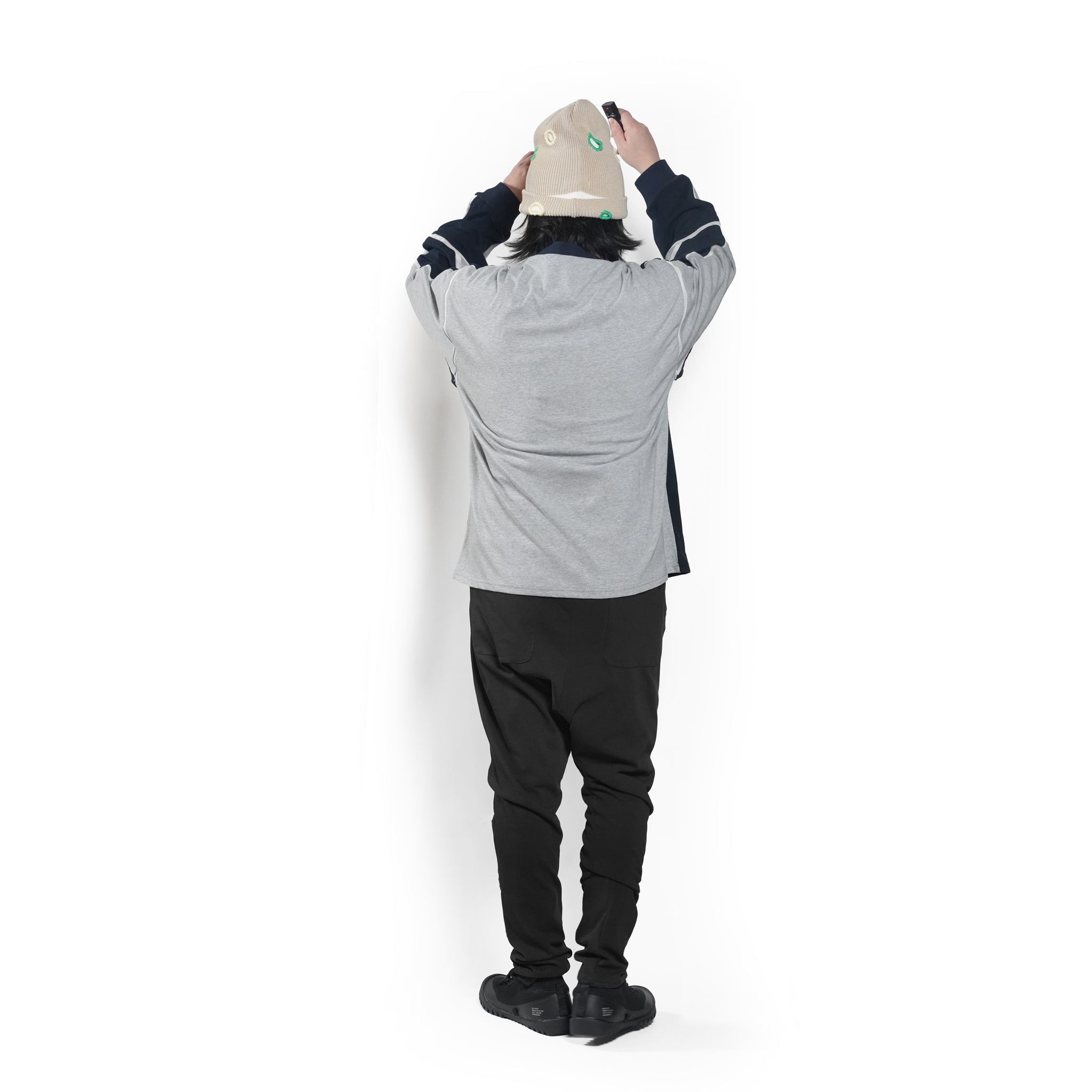COMPLEXITY BORDER L/S TEE– Navy | STOF