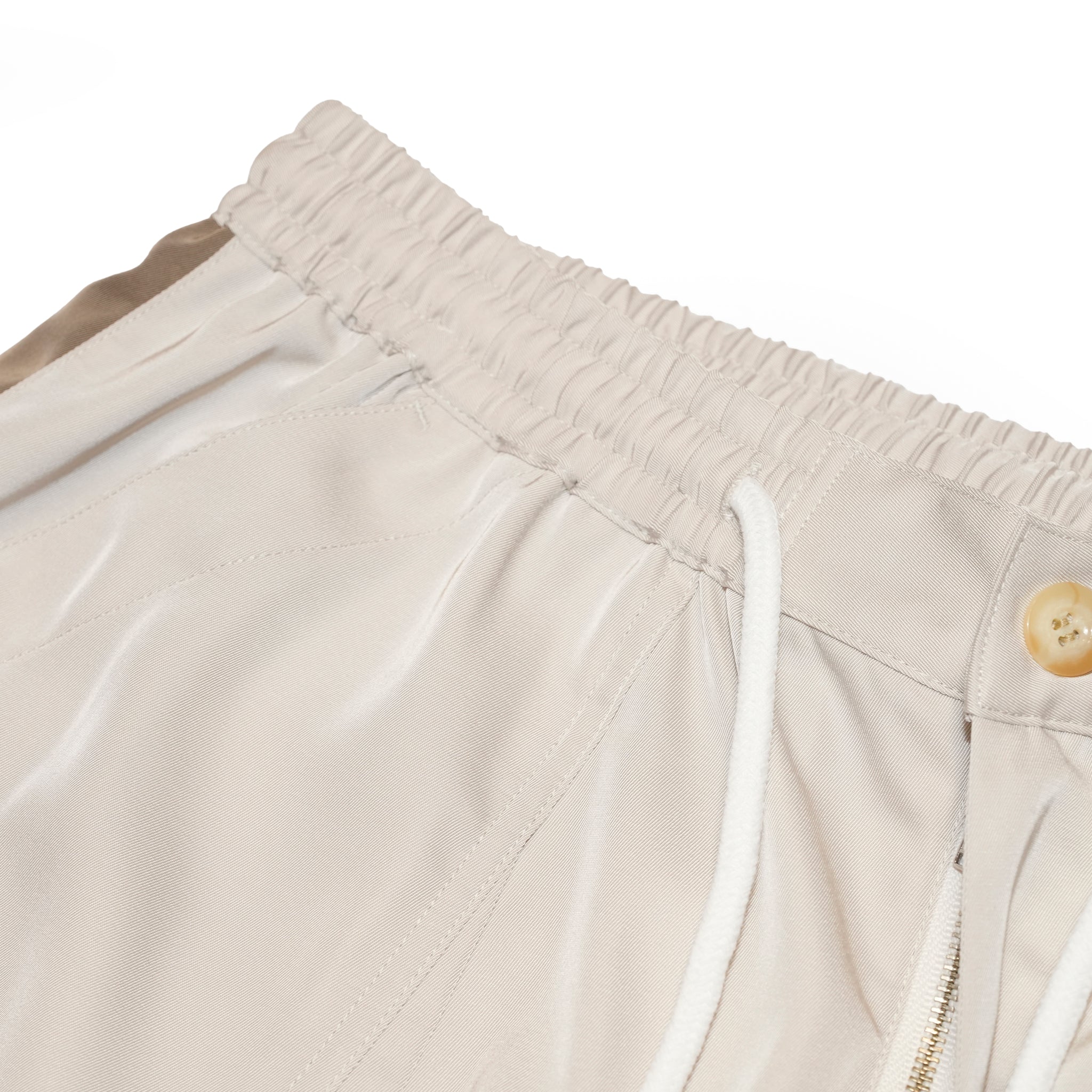 Hibiscus embroidery line wide tapered pants – Greige/Charcoal | EFFECTEN