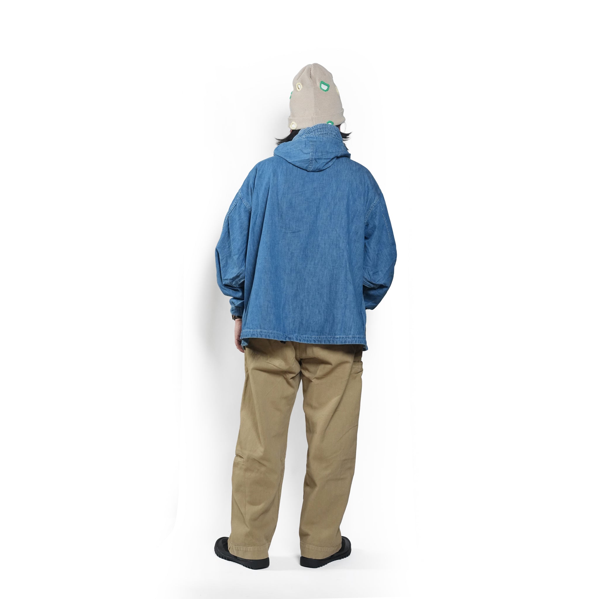 Richie_anorak hoodie(6.5oz denim) – Blue Denim Vintagewash | IMPRESTORE