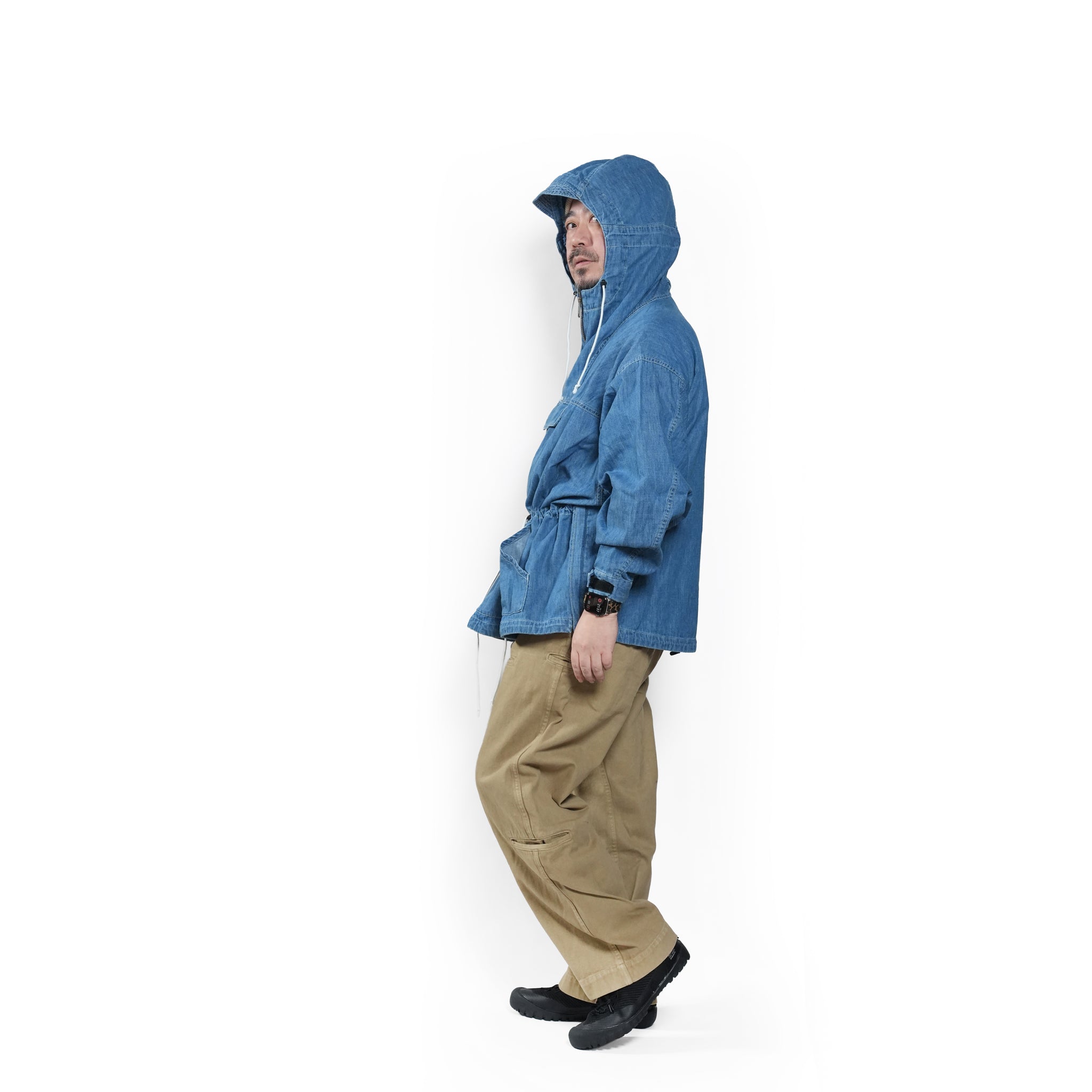 Richie_anorak hoodie(6.5oz denim) – Blue Denim Vintagewash | IMPRESTORE