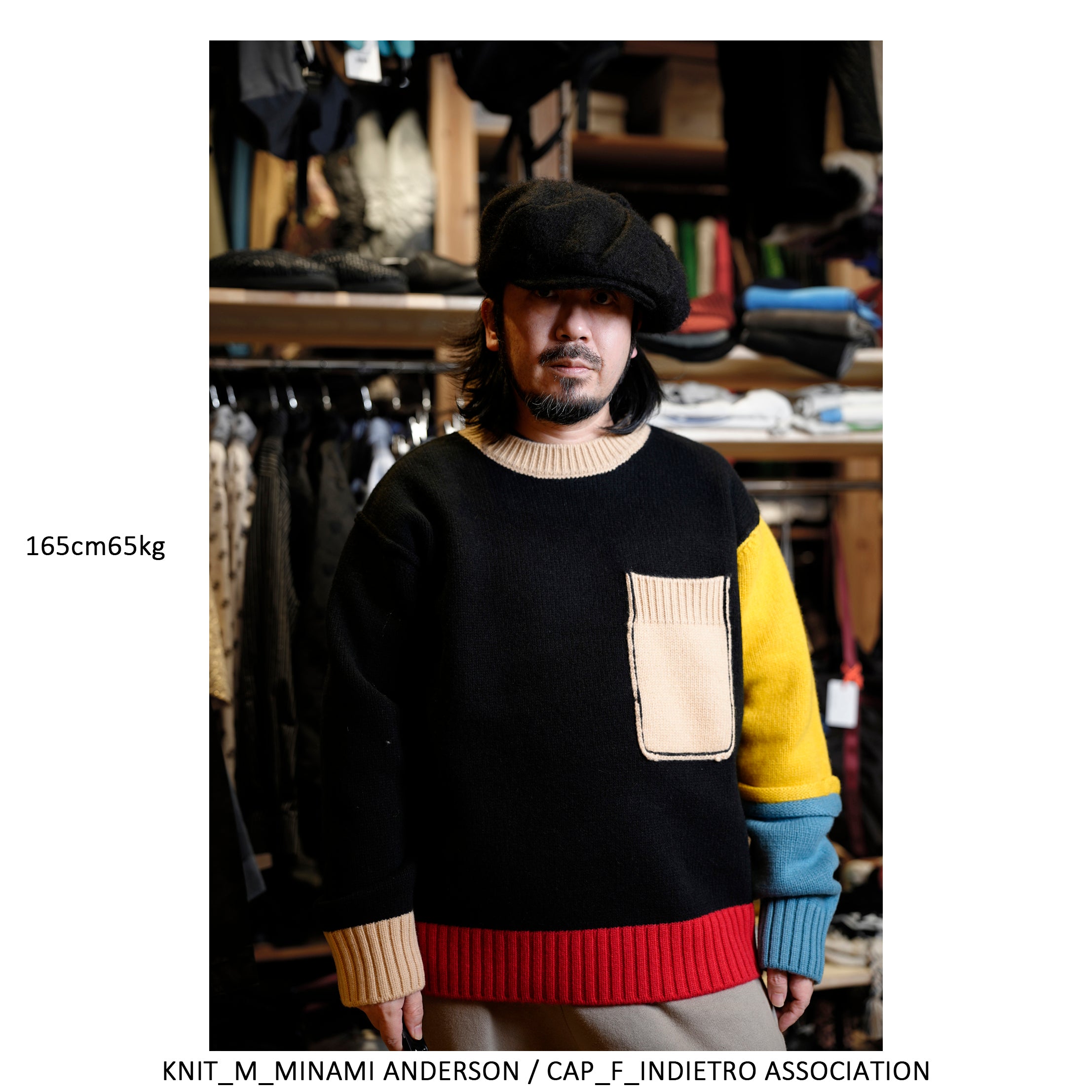 24#08-1030-0_Black | SIX-PATERN KNIT | Color:Black【MINAMI ANDERSON_ミナミアンダーソン】