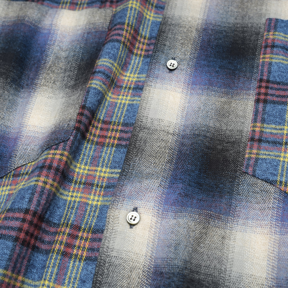 Half flannel check big shirt – Blue | STOF