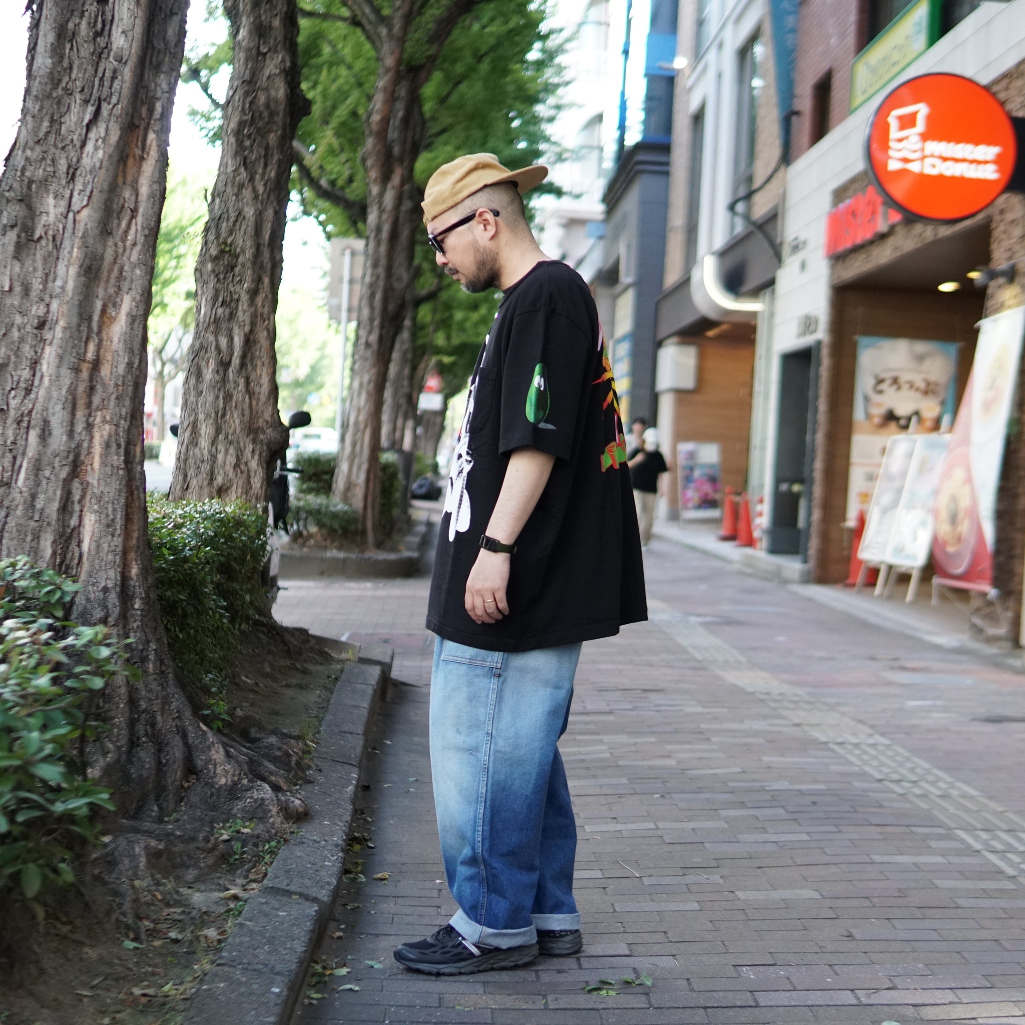 No:M25701black | Name:French Terry SS Pocket Tee w Print | Color:Black【MONITALY_モニタリー】