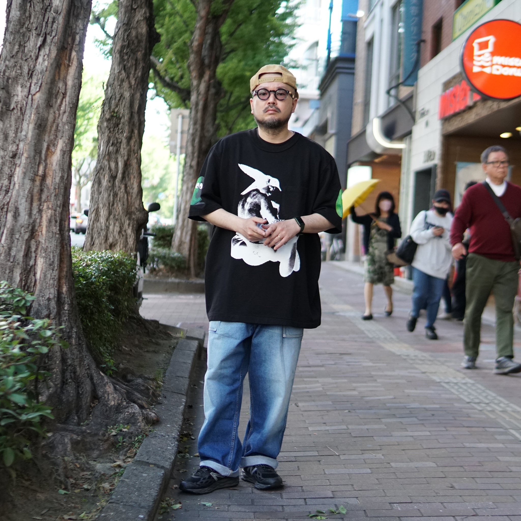 M25701black | French Terry SS Pocket Tee w Print | Color:Black【MONITALY_モニタリー】【archive】