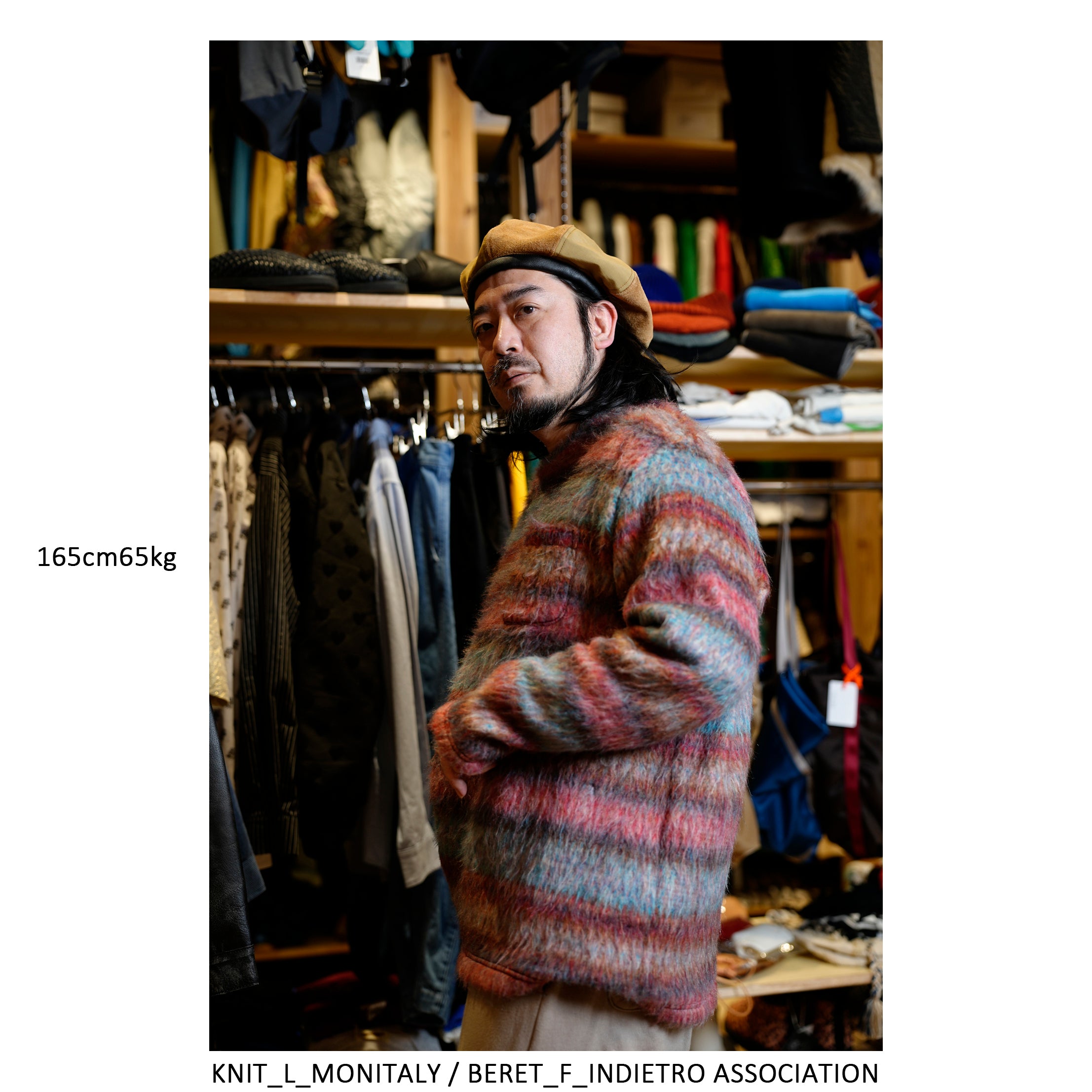 M32844-4_Fair Isle | Shaggy Long Sleeve Tee Made In Japan By MinamiShoten | Color:Fair Isle【MONITALY_モニタリー】