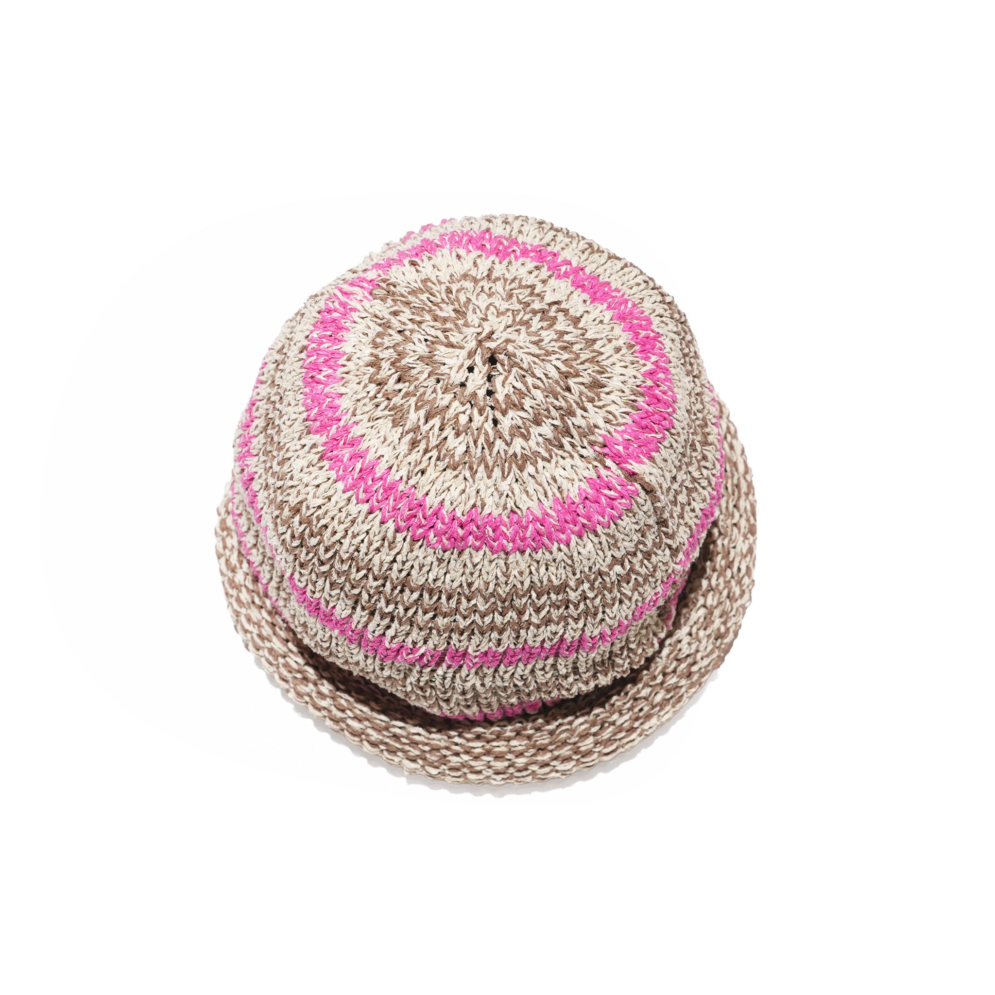 Multi Border Roll Knit Cap – Beige | INDIETRO ASSOCIATION
