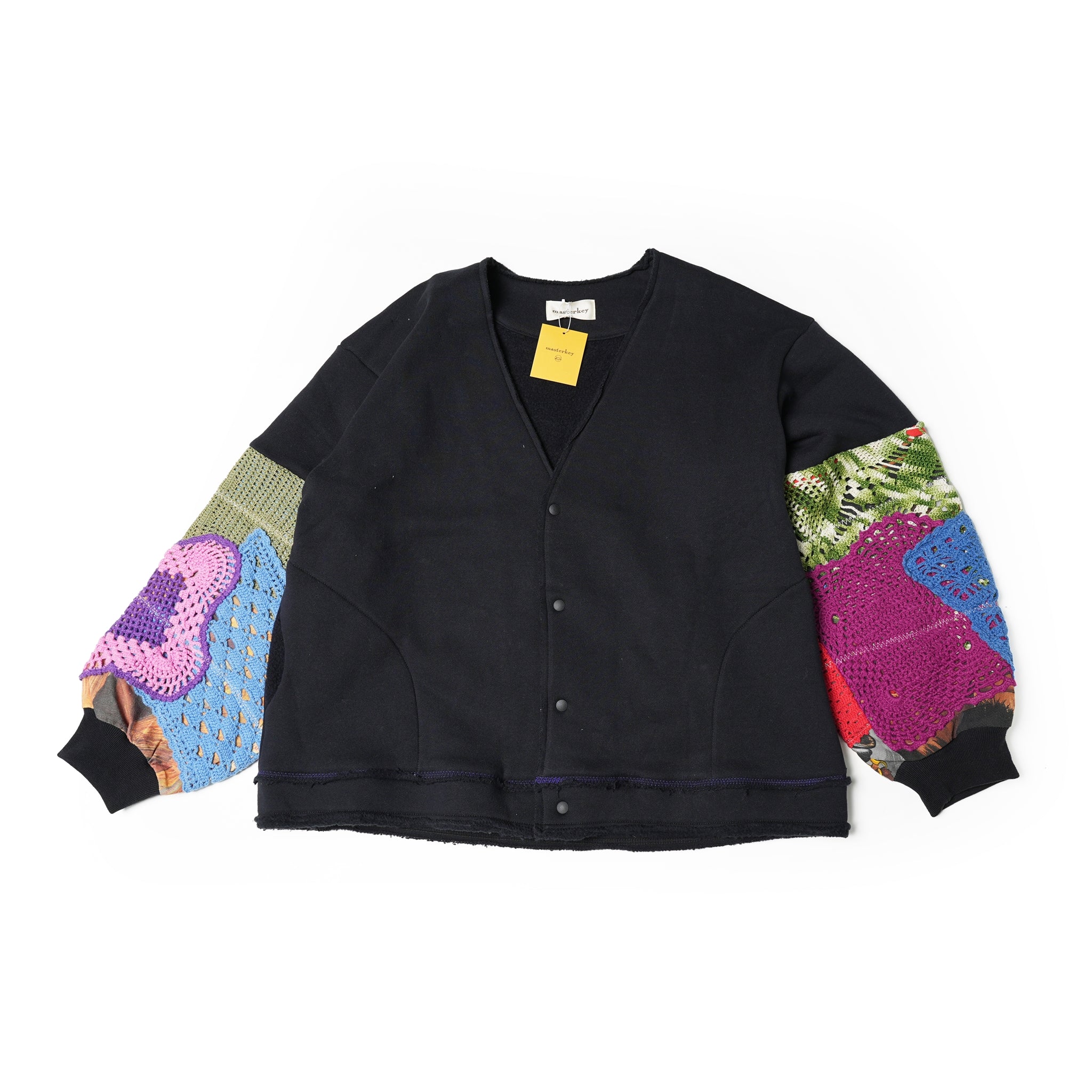 No:MK24A-C-20 | Name:CROCHET-CARDIGAN | Color:BLK_E | Size:1【masterkey マスターキー】