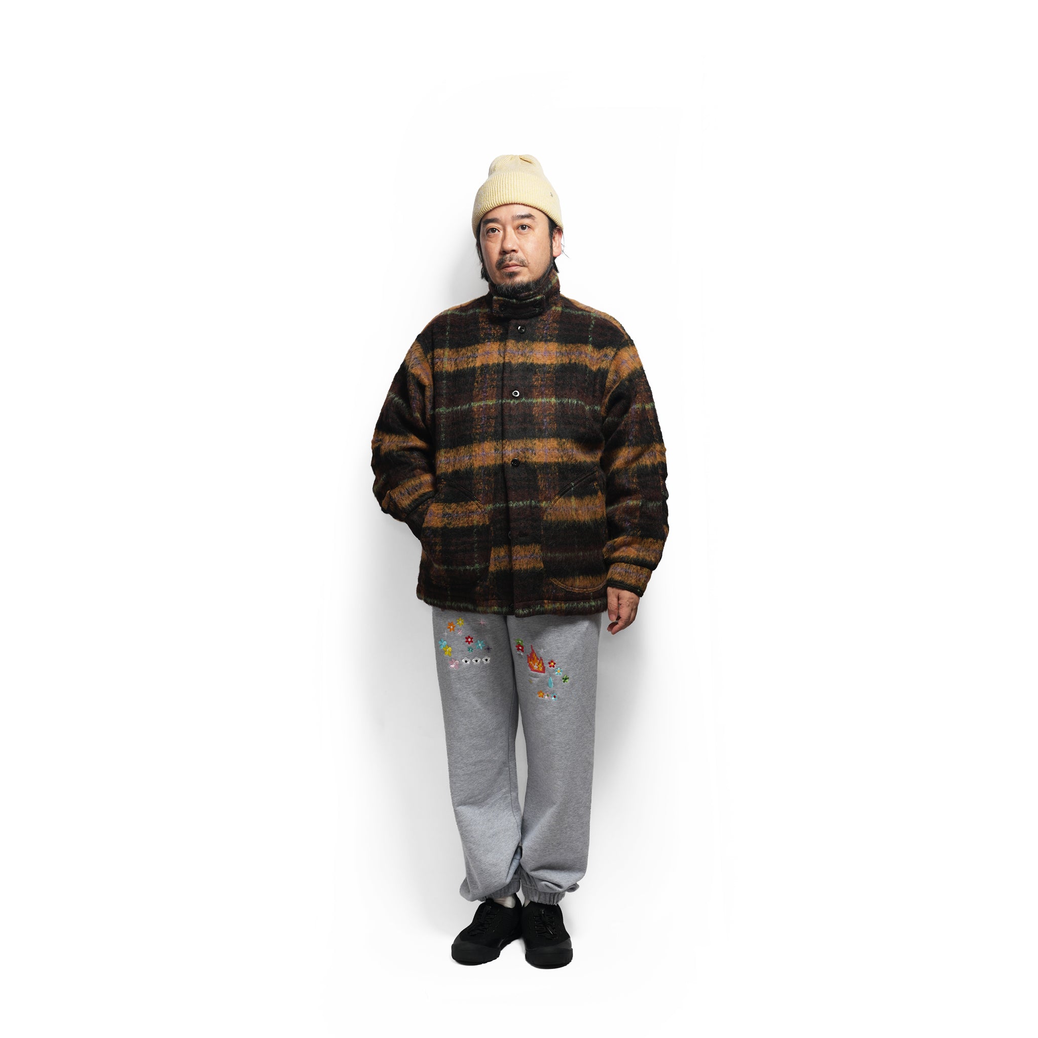 WOOLY JKT– BROWN-MUSTARD | QUOLT