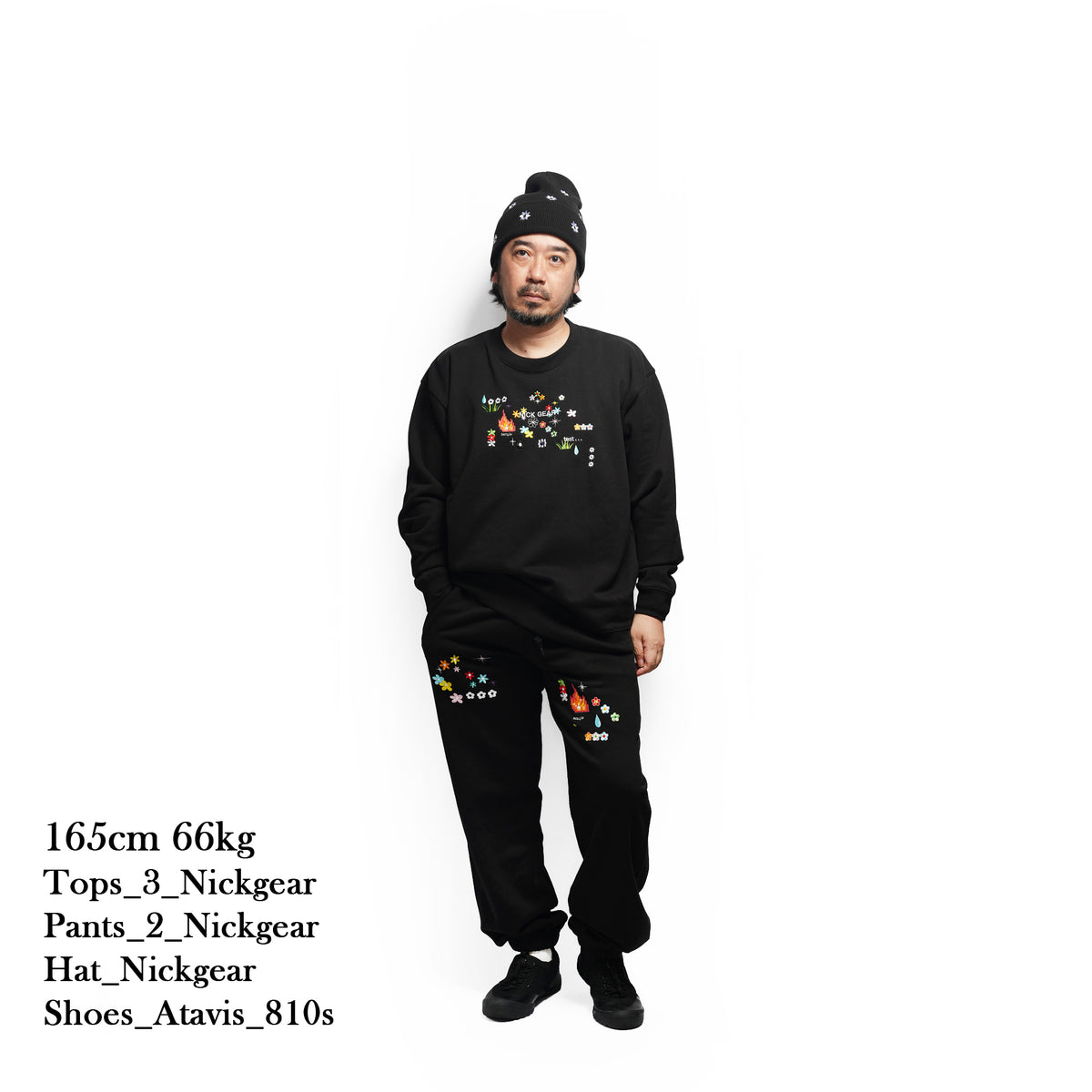 Sample embroidery sweat – Black | NICK GEAR