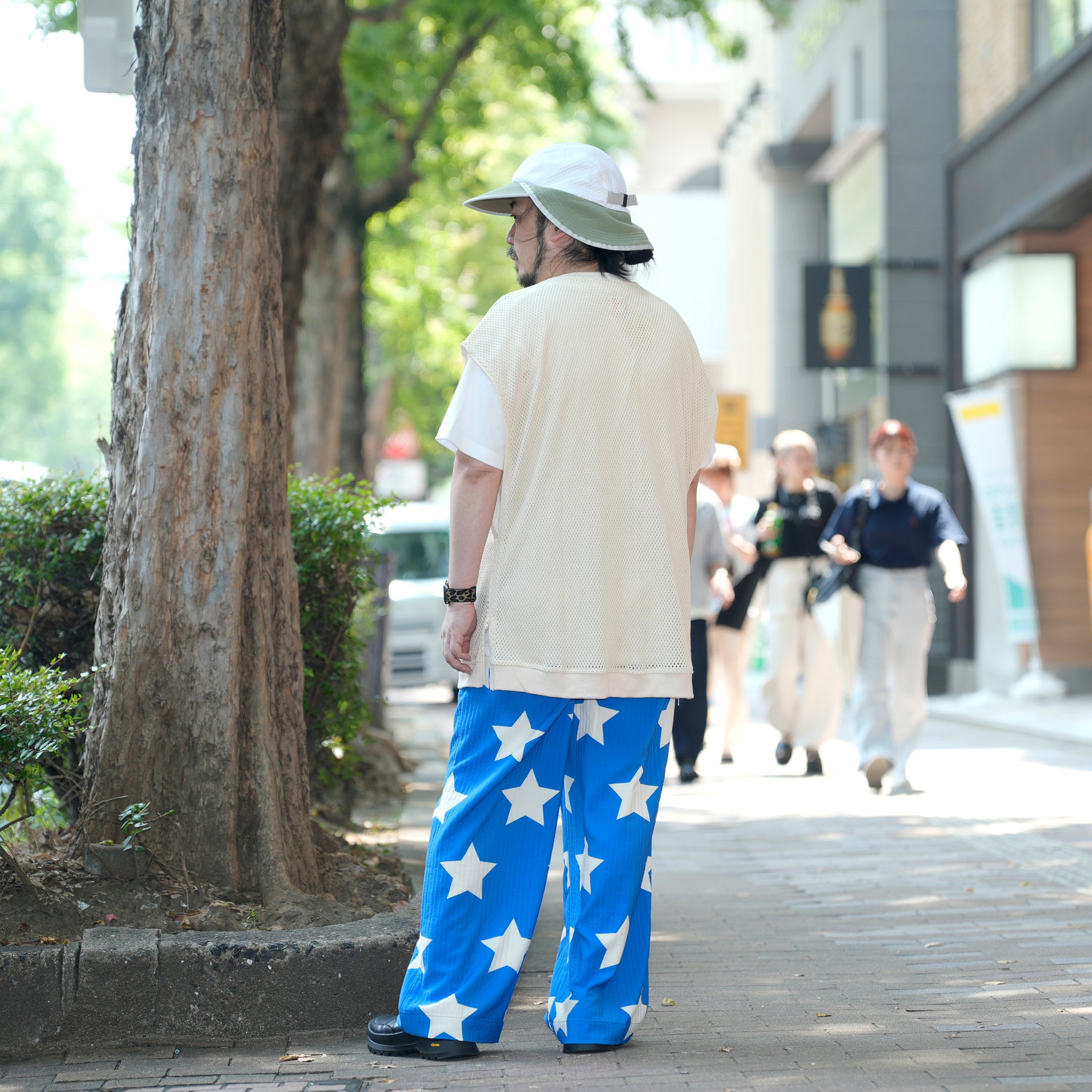 Pla25ssp01_Blue | Star pajama pants | Color:Blue【PLATEAU STUDIO_プラトー スタジオ】【archive】