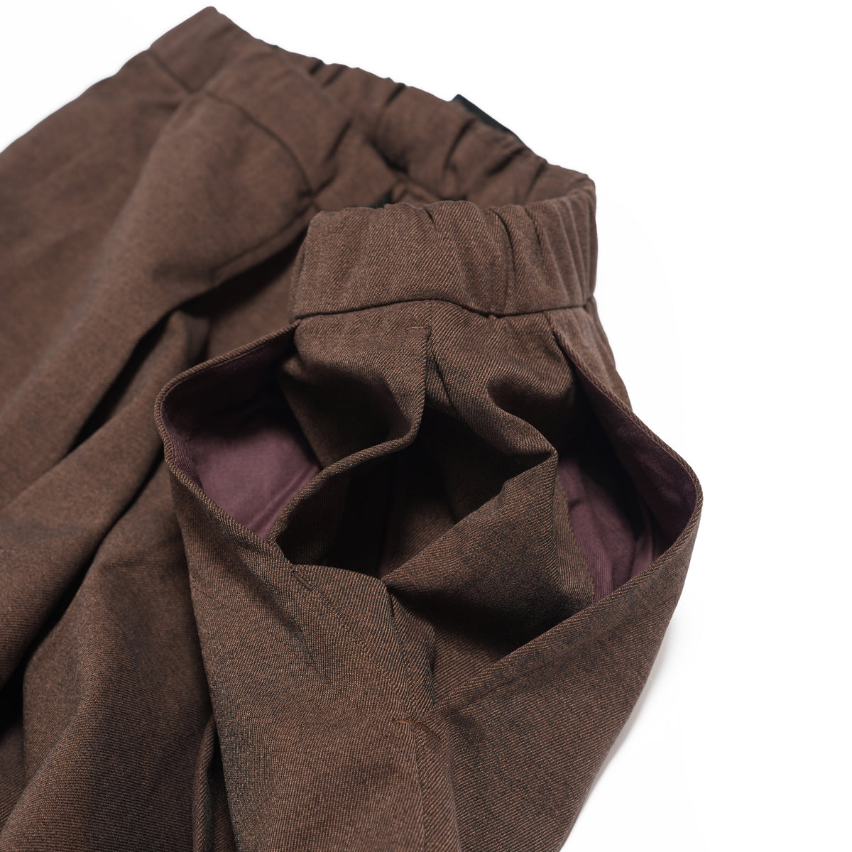 Tech Wool Cropped Easy Pants ※Made In JAPAN – Brown | NORBIT