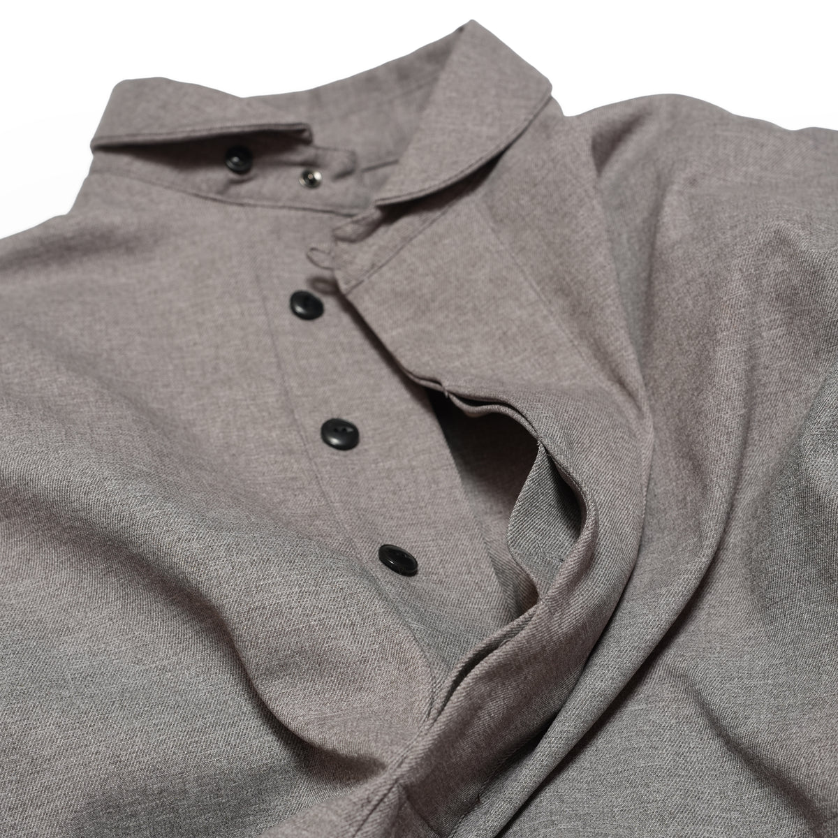 Tech Wool Pullover Shirts ※Made In JAPAN – Gray | NORBIT