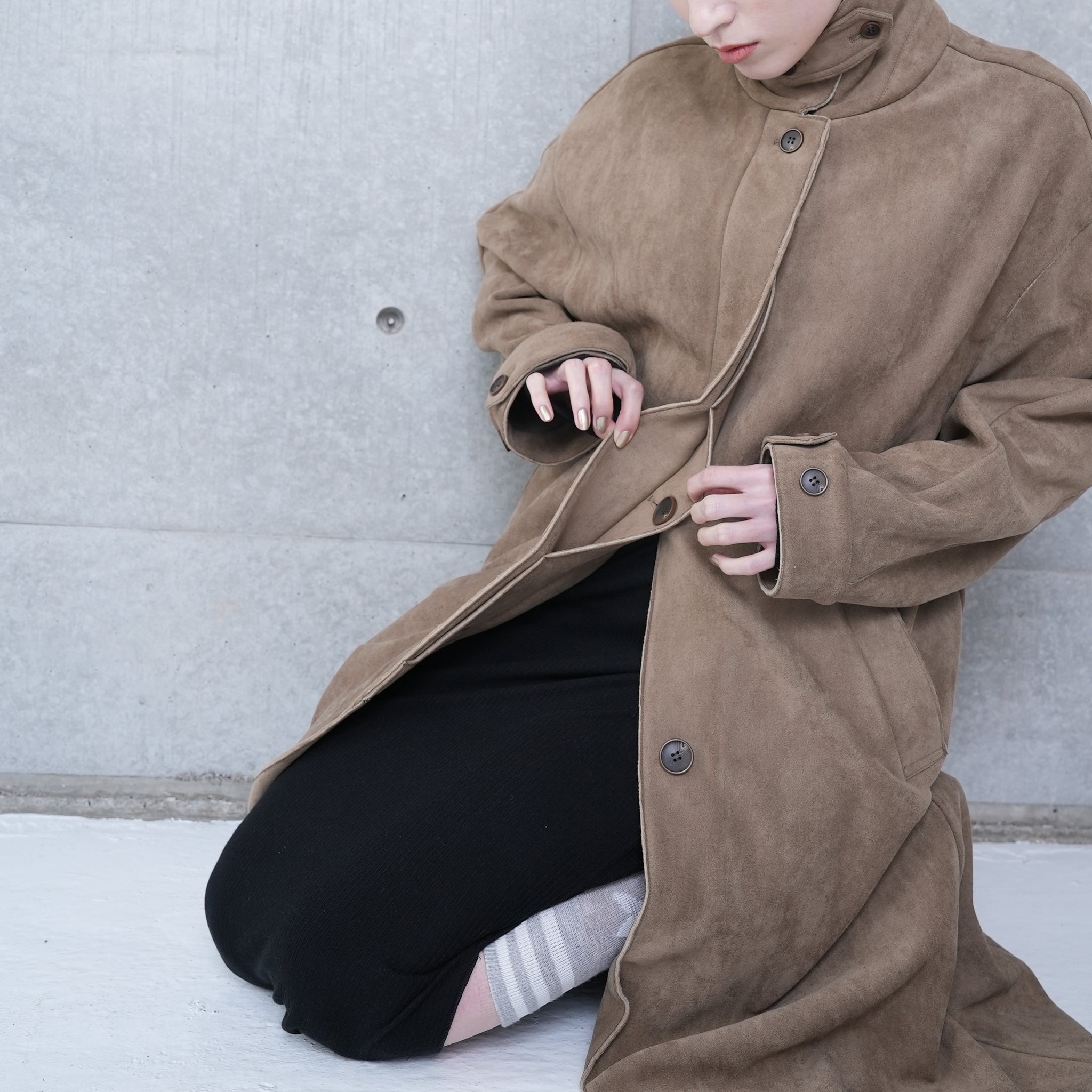 BALMACAAN COAT CHIN STRAP | Color_Khaki | No_252-425_khaki【CaRouseLamBRa_ケラウズランブラ】