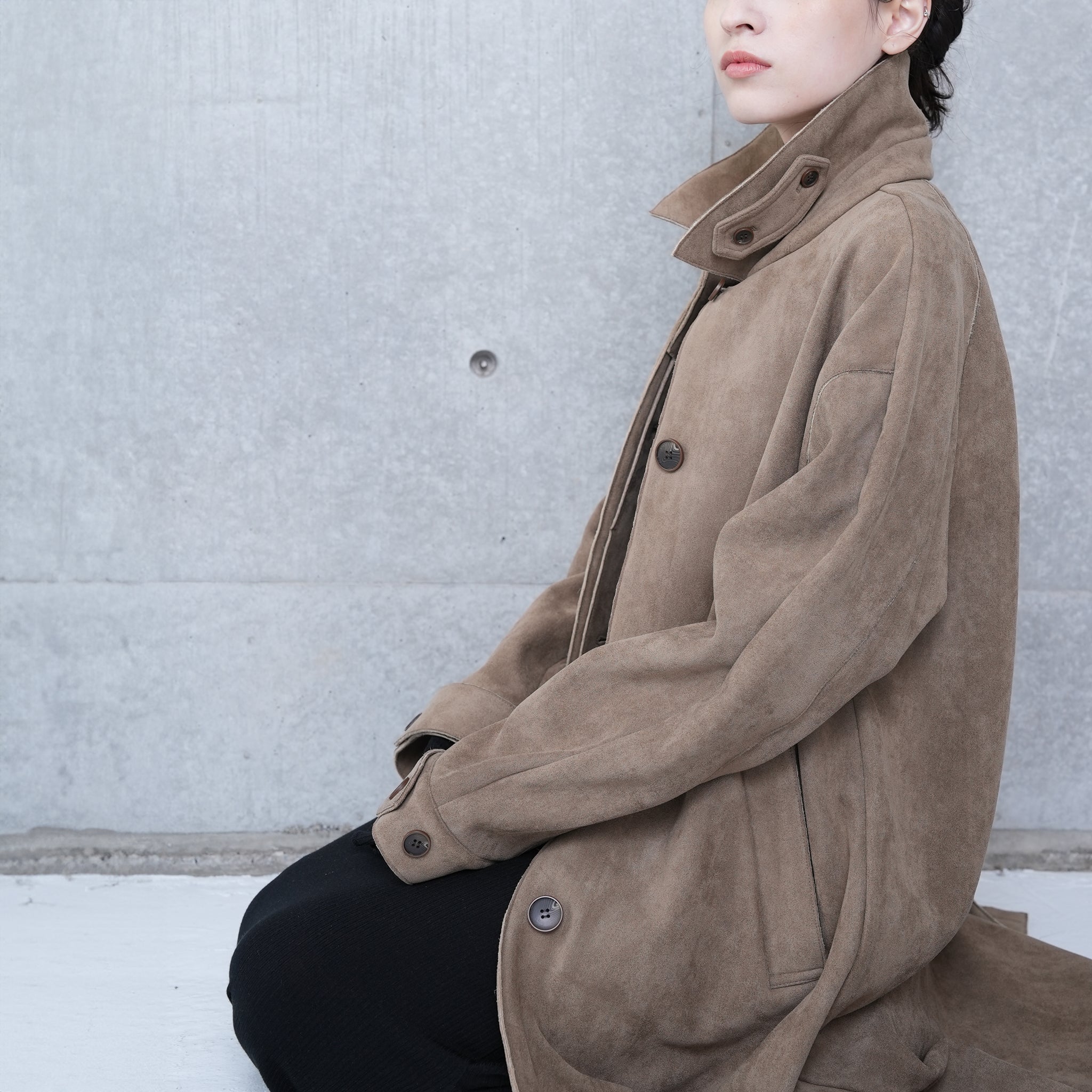 BALMACAAN COAT CHIN STRAP | Color_Khaki | No_252-425_khaki【CaRouseLamBRa_ケラウズランブラ】