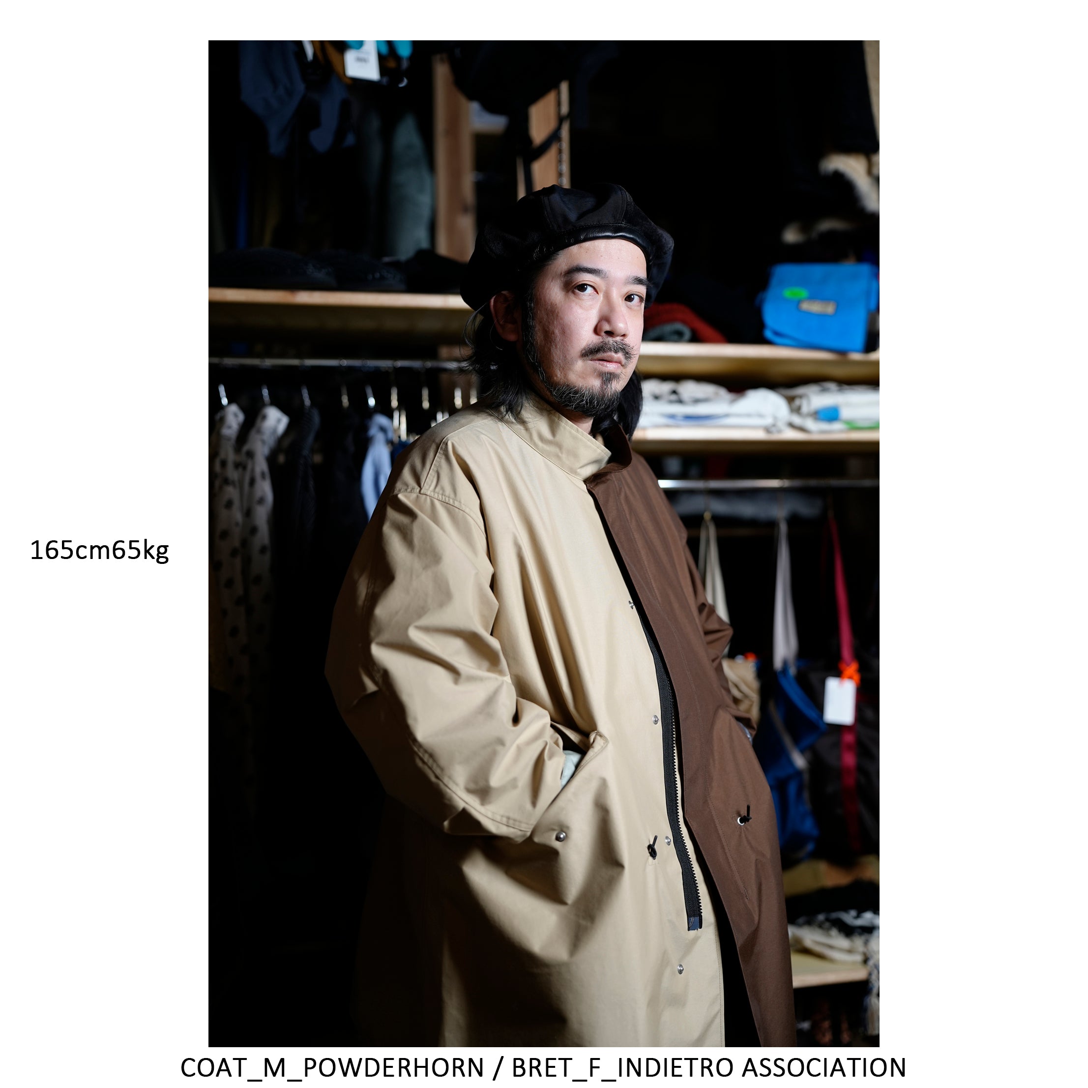 PH24FW-006_Brown/Beige | P.H. M. MOD’S COAT | Color:Brown/Beige【POWDERHORN MOUNTAINEERING_パウダーホーンマウンテニアリング】
