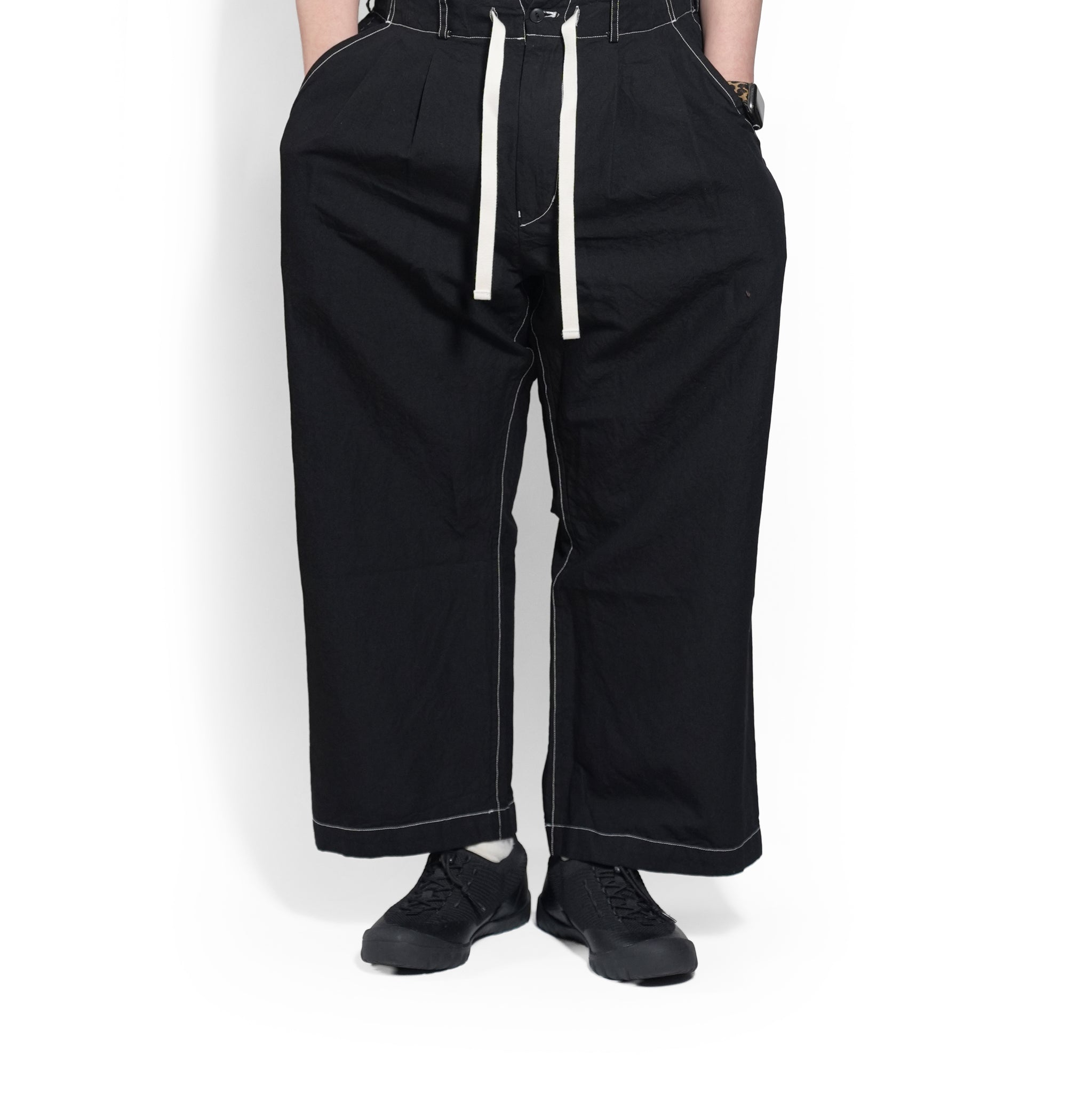 BAGS EASY WIDE PANTS-CHAMBRAY – Black | BE-02_Black|CATTA SHIRTS