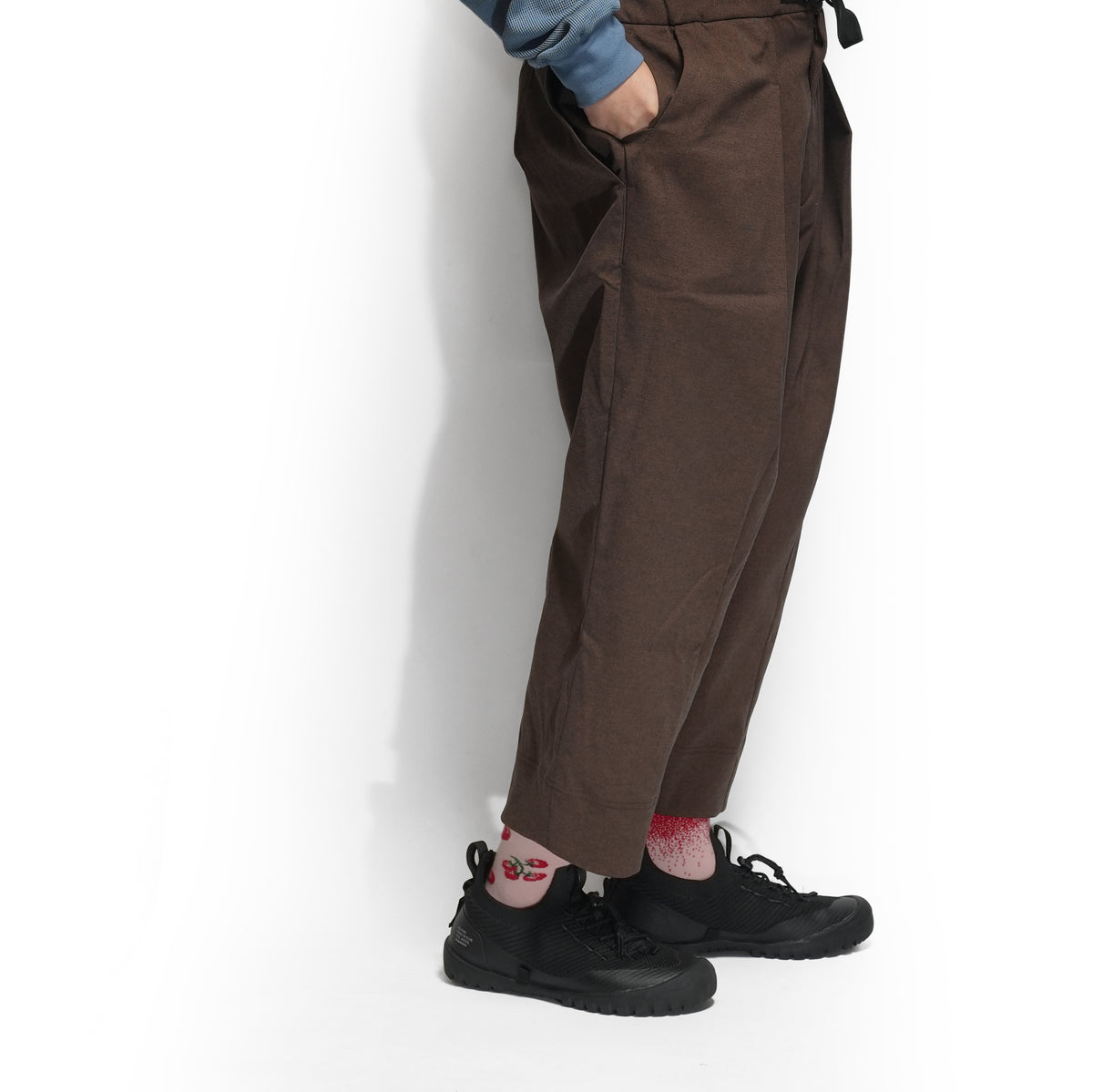 Tech Wool Cropped Easy Pants ※Made In JAPAN – Brown | NORBIT