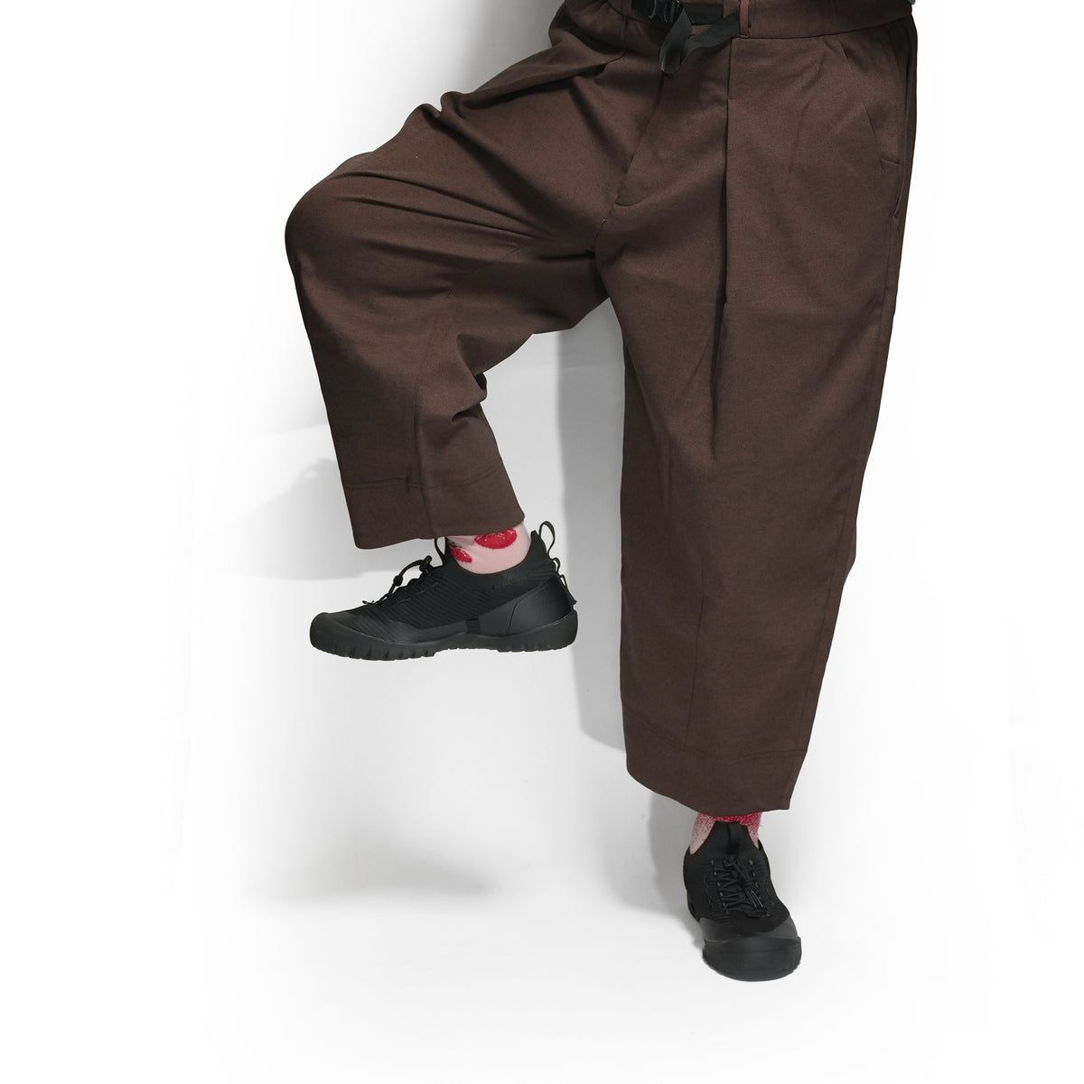 Tech Wool Cropped Easy Pants ※Made In JAPAN – Brown | NORBIT
