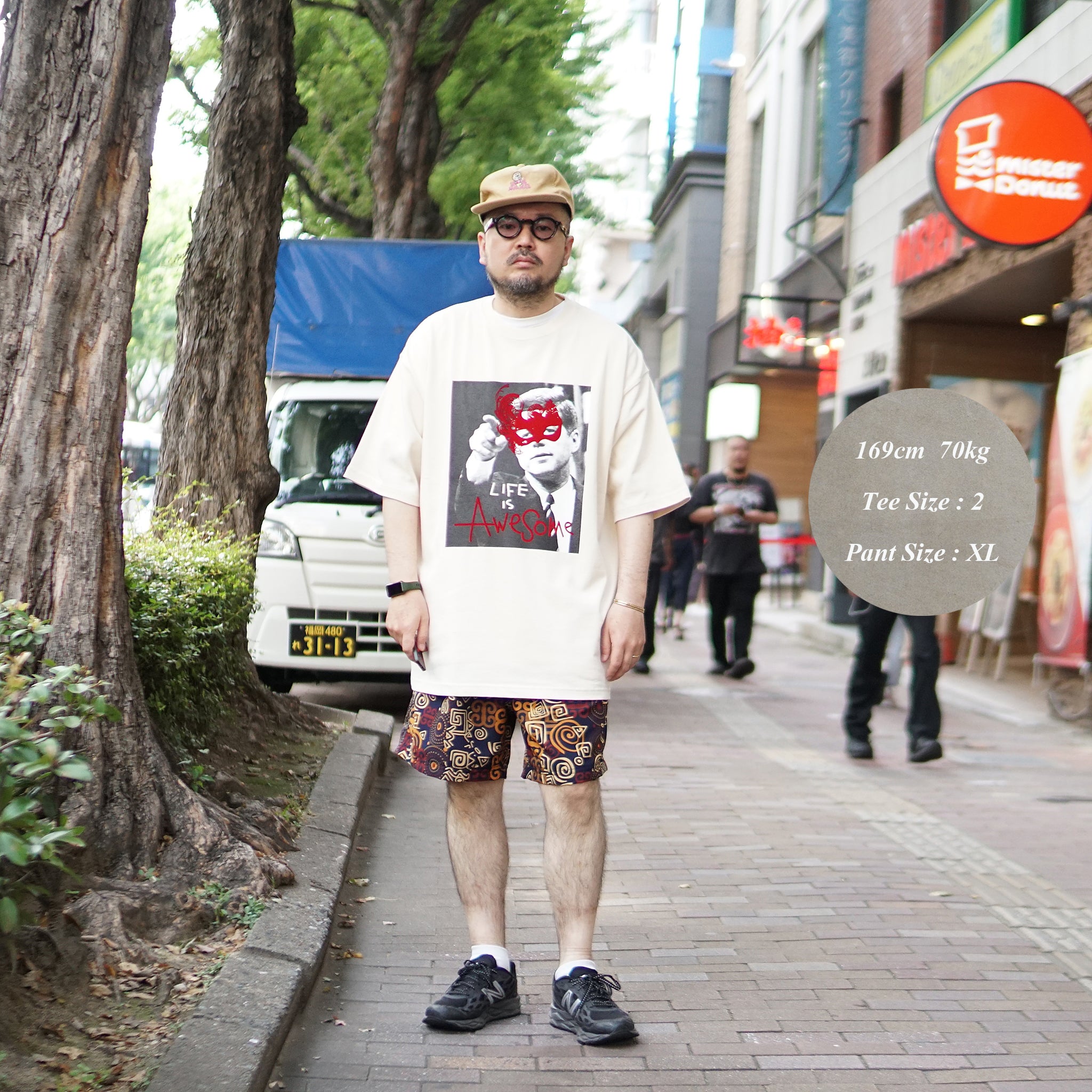 M31351-4 | Easy Baggy Shorts w/ Quick Release Buckle | Color:Shawn Print【MONITALY_モニタリー】