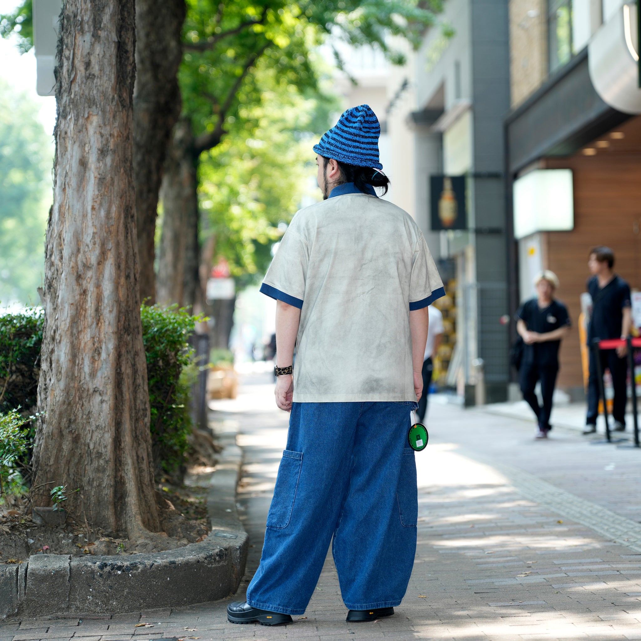 Pla25sst07_Navy/Beige | Half zip polo | Color:Navy / Beige【PLATEAU STUDIO_プラトー スタジオ】