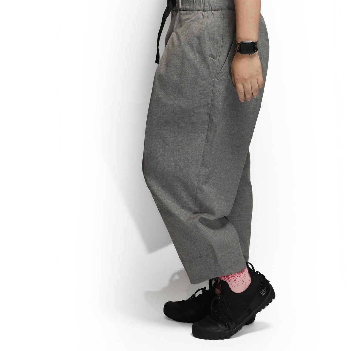 Tech Wool Cropped Easy Pants ※Made In JAPAN – Gray | NORBIT