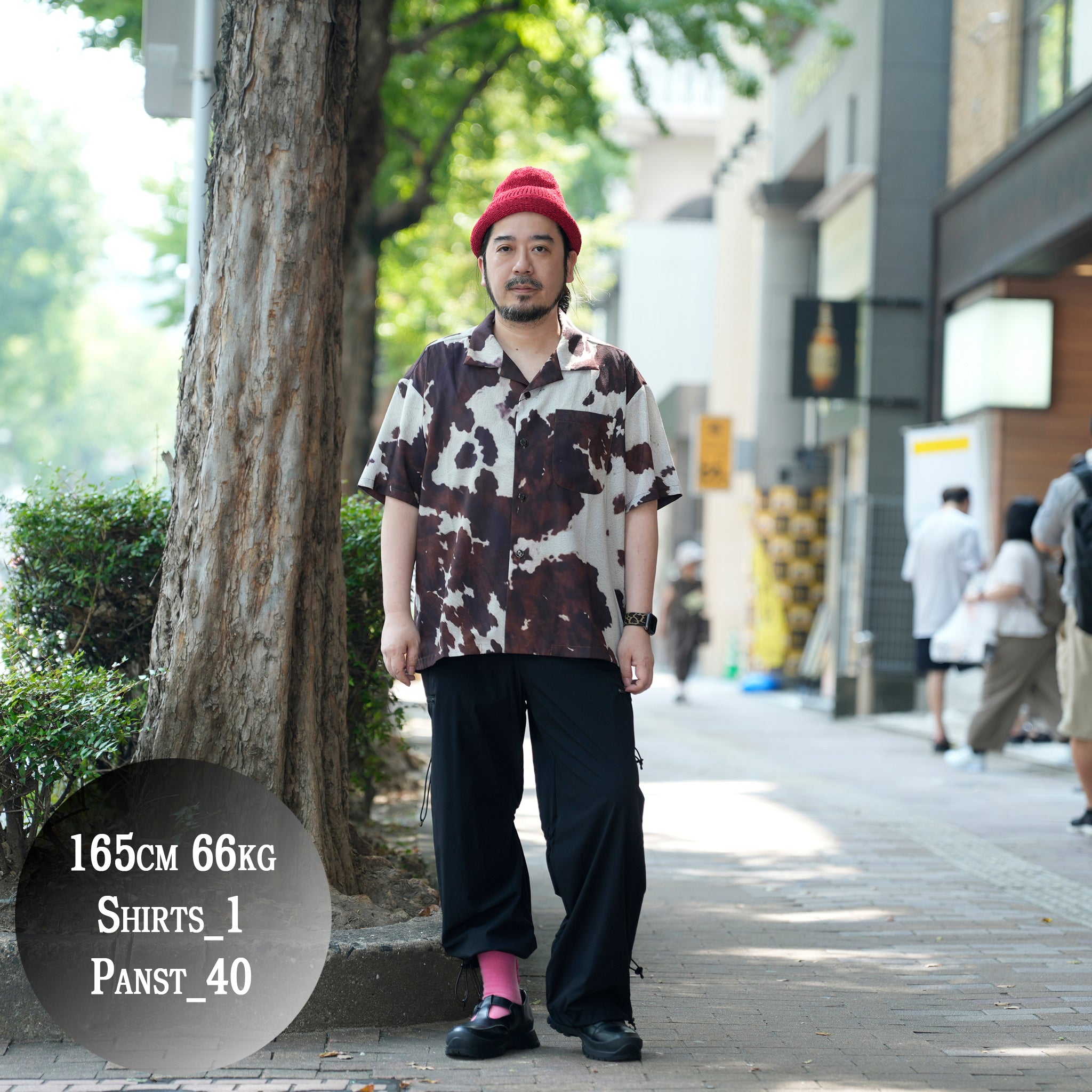 Pla25sst04_Print | Cowhide printed shirt | Color:Print【PLATEAU STUDIO_プラトー スタジオ】【archive】