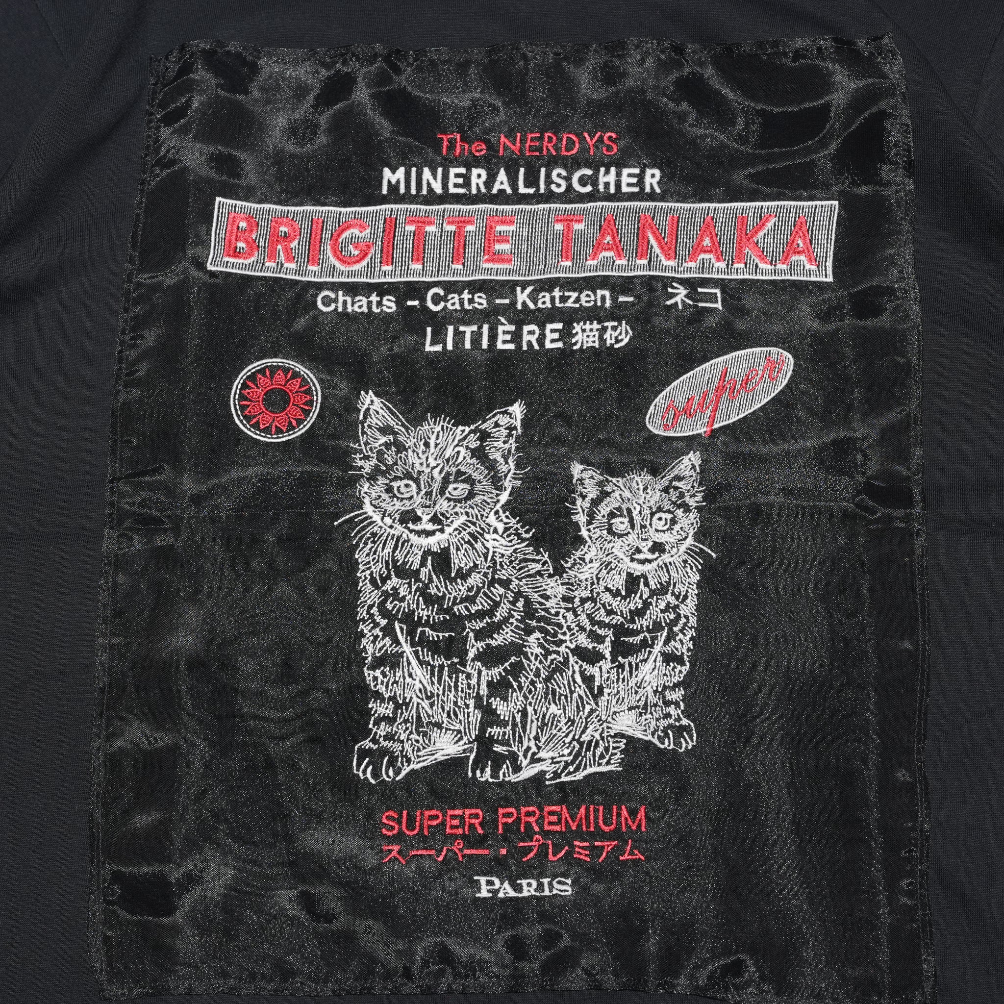 Brigitte Tanaka × The NERDYS CATS T-shirt – Black | The NERDYS