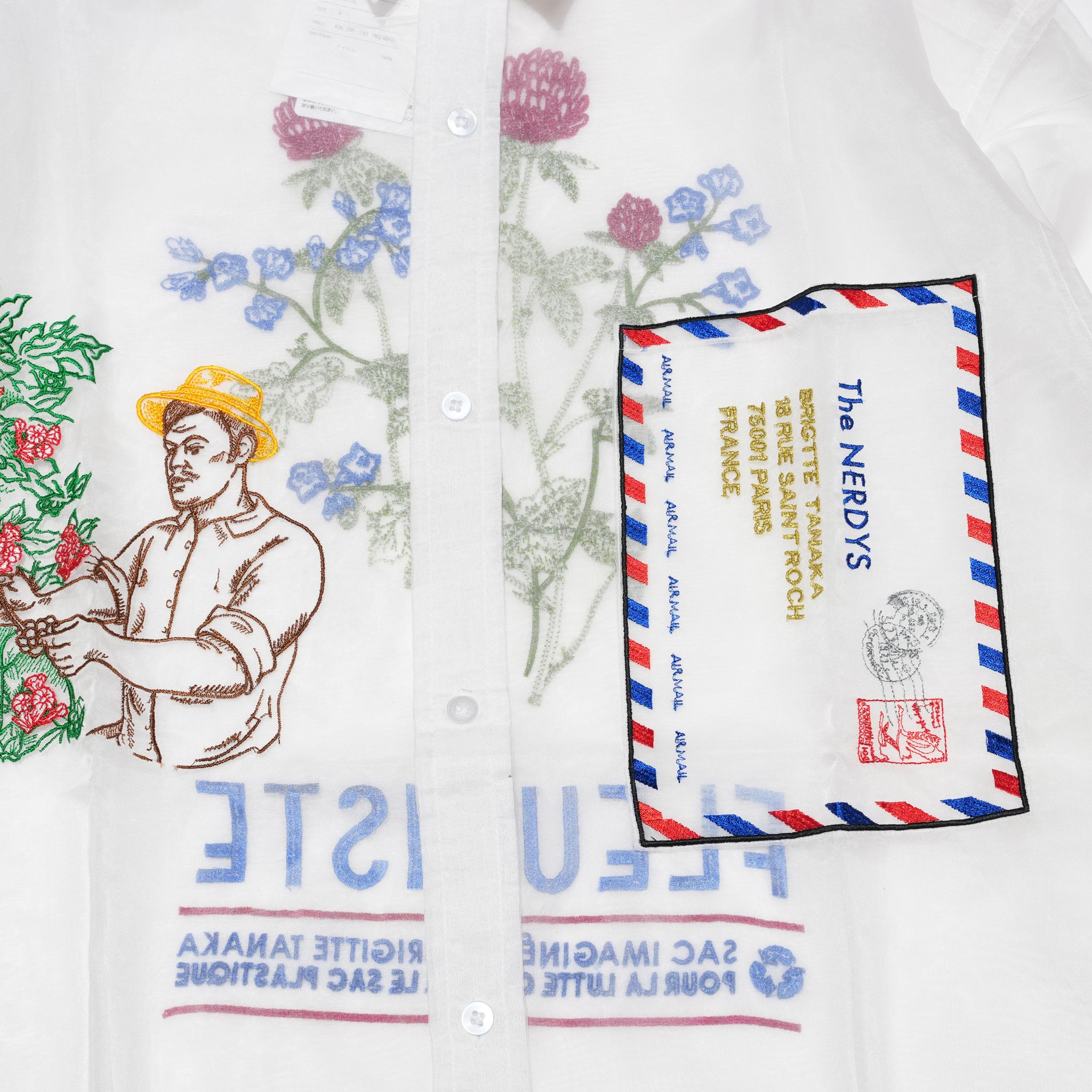 Brigitte Tanaka × The NERDYS FLEURISTE Shirt – White | The NERDYS