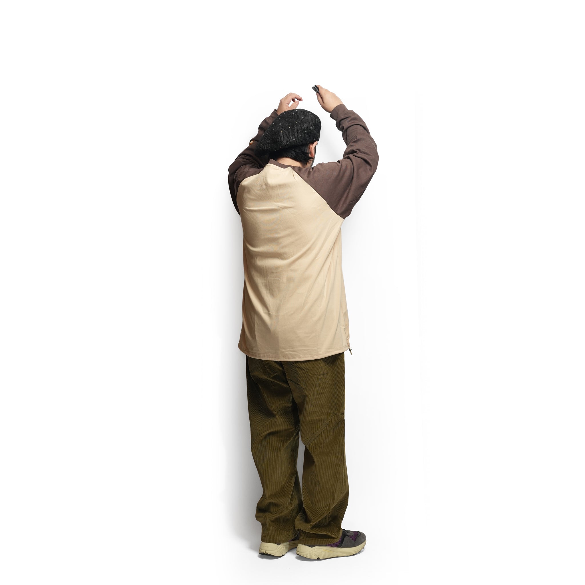 GMLR | Raglan Layered Long-Sleeve T-Shirt – Brown | GAMELRA