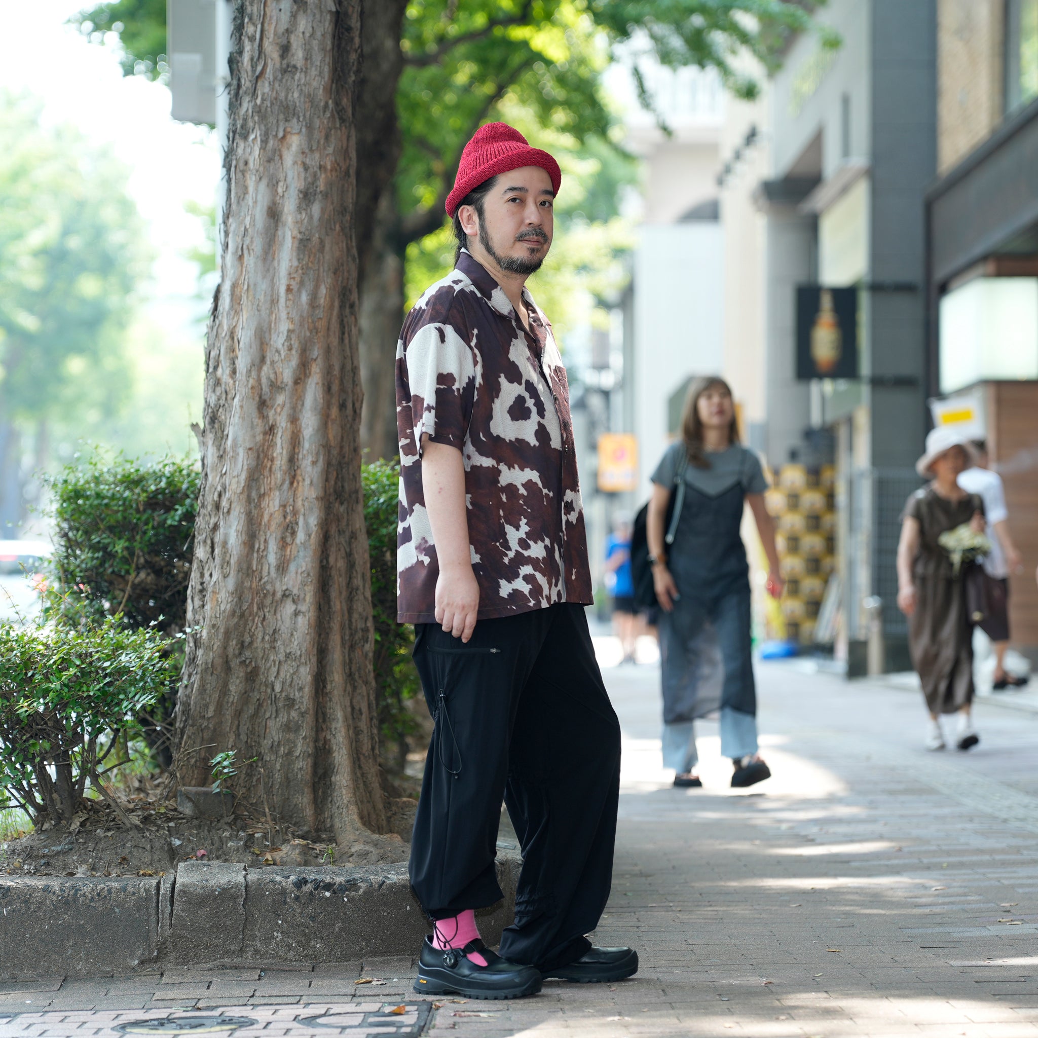 Pla25sst04_Print | Cowhide printed shirt | Color:Print【PLATEAU STUDIO_プラトー スタジオ】【archive】