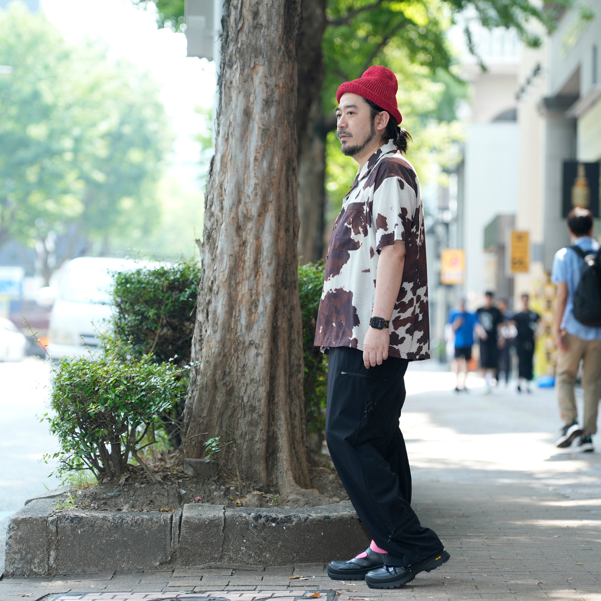 Pla25sst04_Print | Cowhide printed shirt | Color:Print【PLATEAU STUDIO_プラトー スタジオ】【archive】