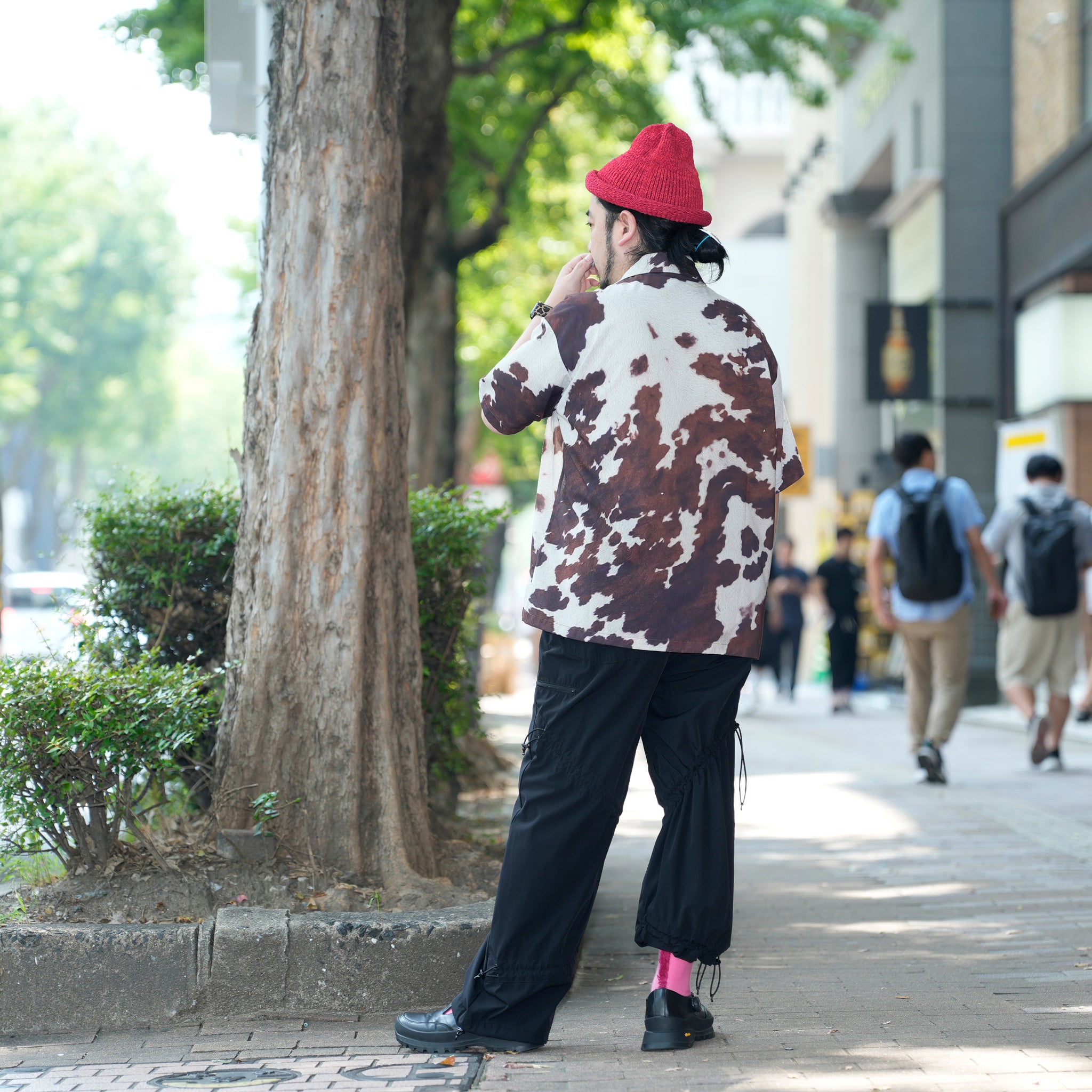 Pla25sst04_Print | Cowhide printed shirt | Color:Print【PLATEAU STUDIO_プラトー スタジオ】【archive】