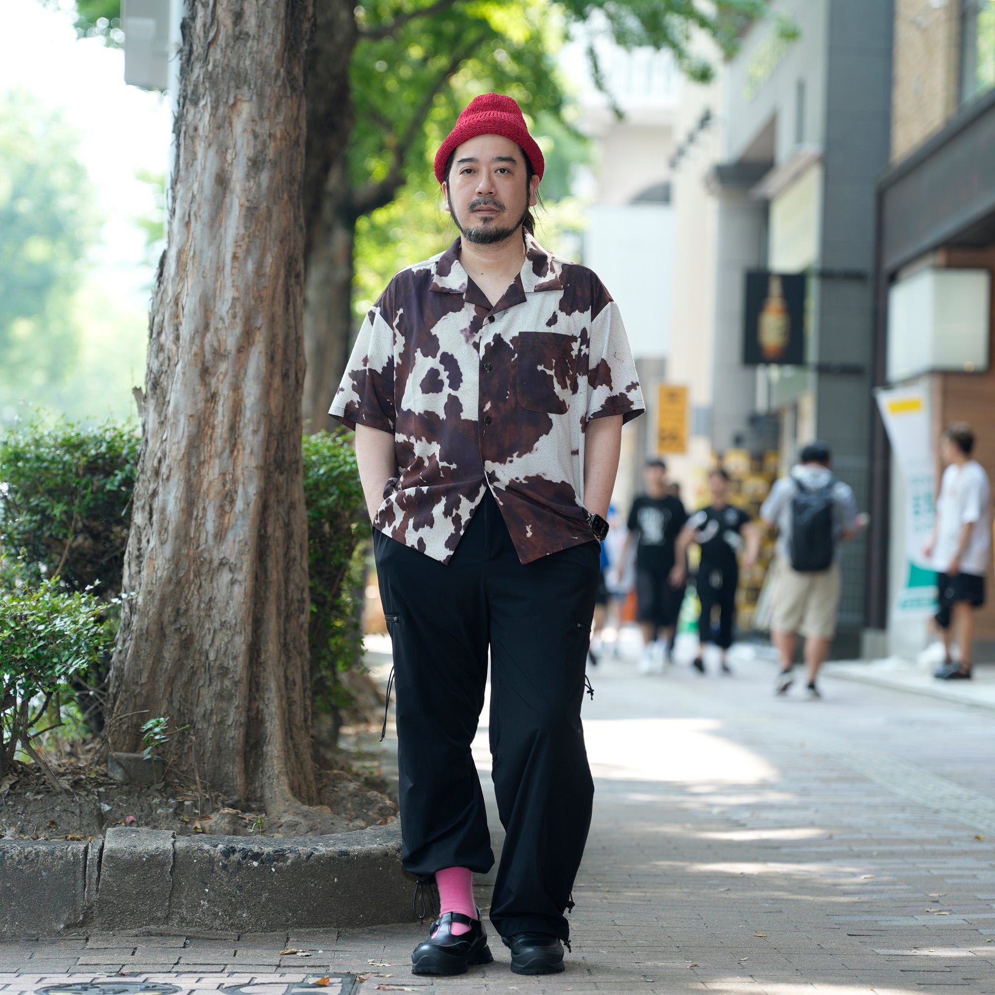 Pla25sst04_Print | Cowhide printed shirt | Color:Print【PLATEAU STUDIO_プラトー スタジオ】【archive】