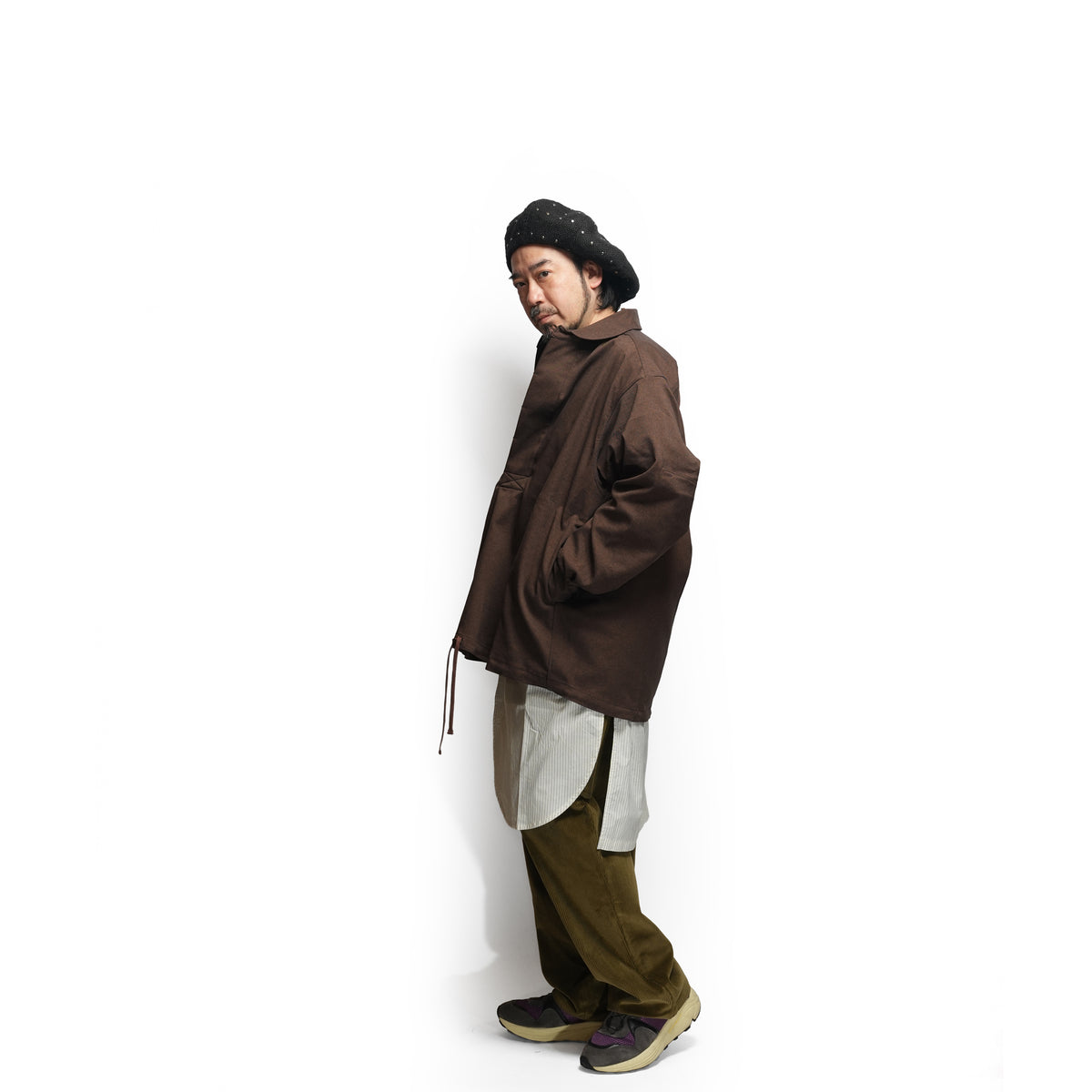 Tech Wool Pullover Shirts ※Made In JAPAN – Brown | NORBIT