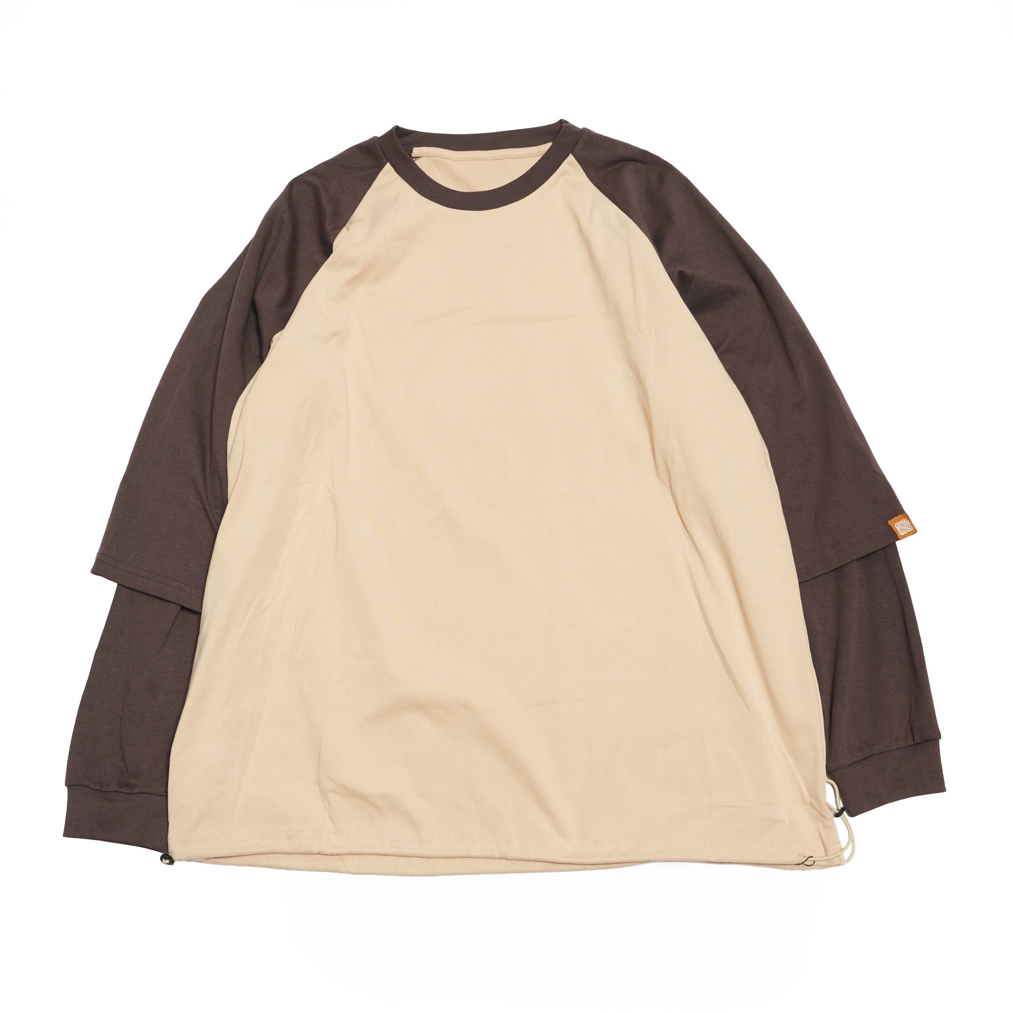 GMLR | Raglan Layered Long-Sleeve T-Shirt – Brown | GAMELRA