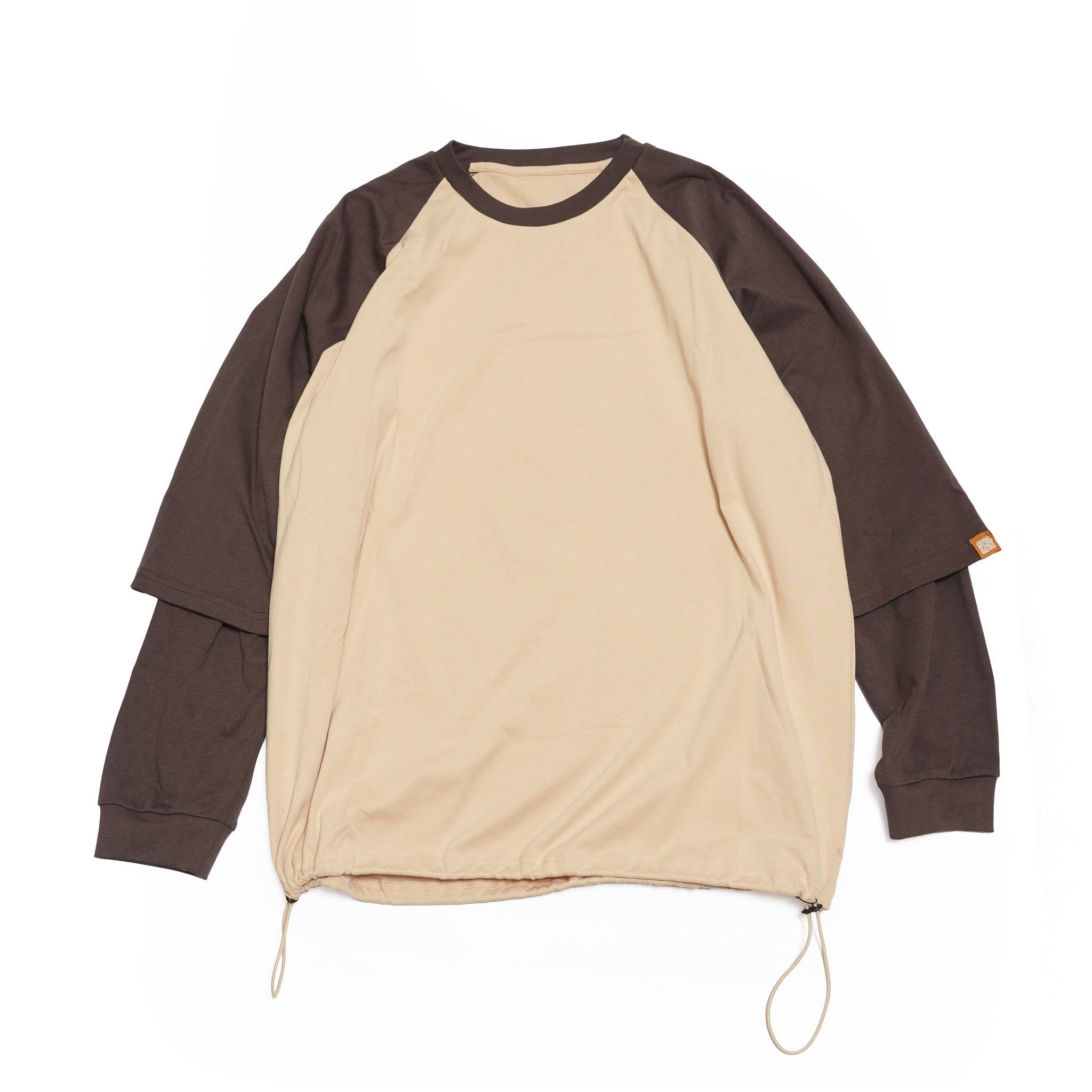 GMLR | Raglan Layered Long-Sleeve T-Shirt – Brown | GAMELRA