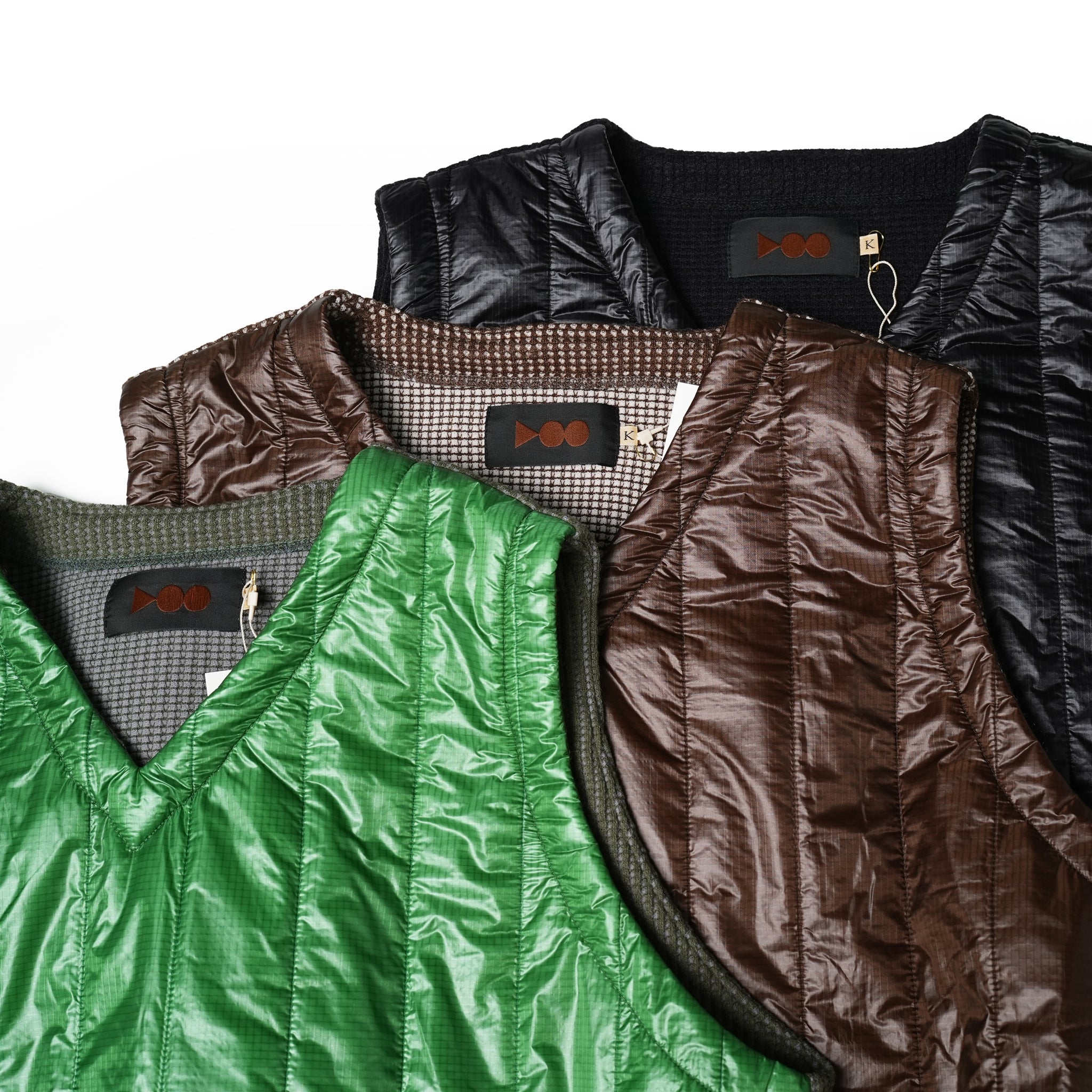 VOO-1142 | Ost QUILT VEST | Color:Green/Coffee/Black【VOO_ヴォー】