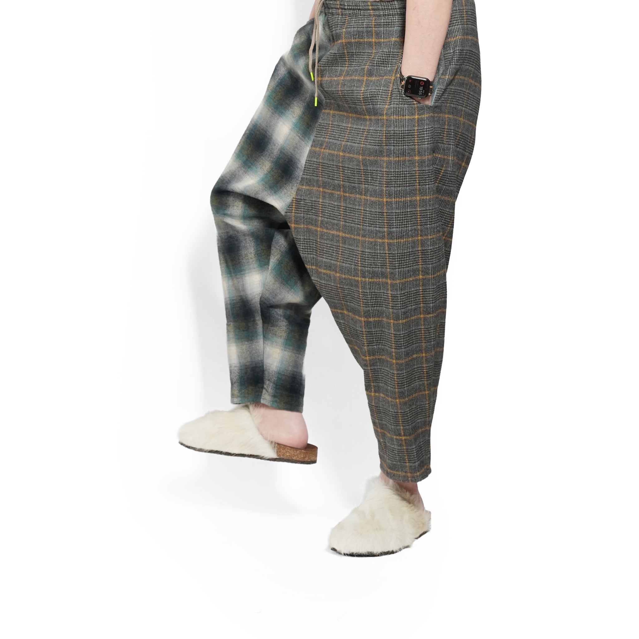 Half flannel check Wide Pants – Grey | STOF | 入荷予定アイテム