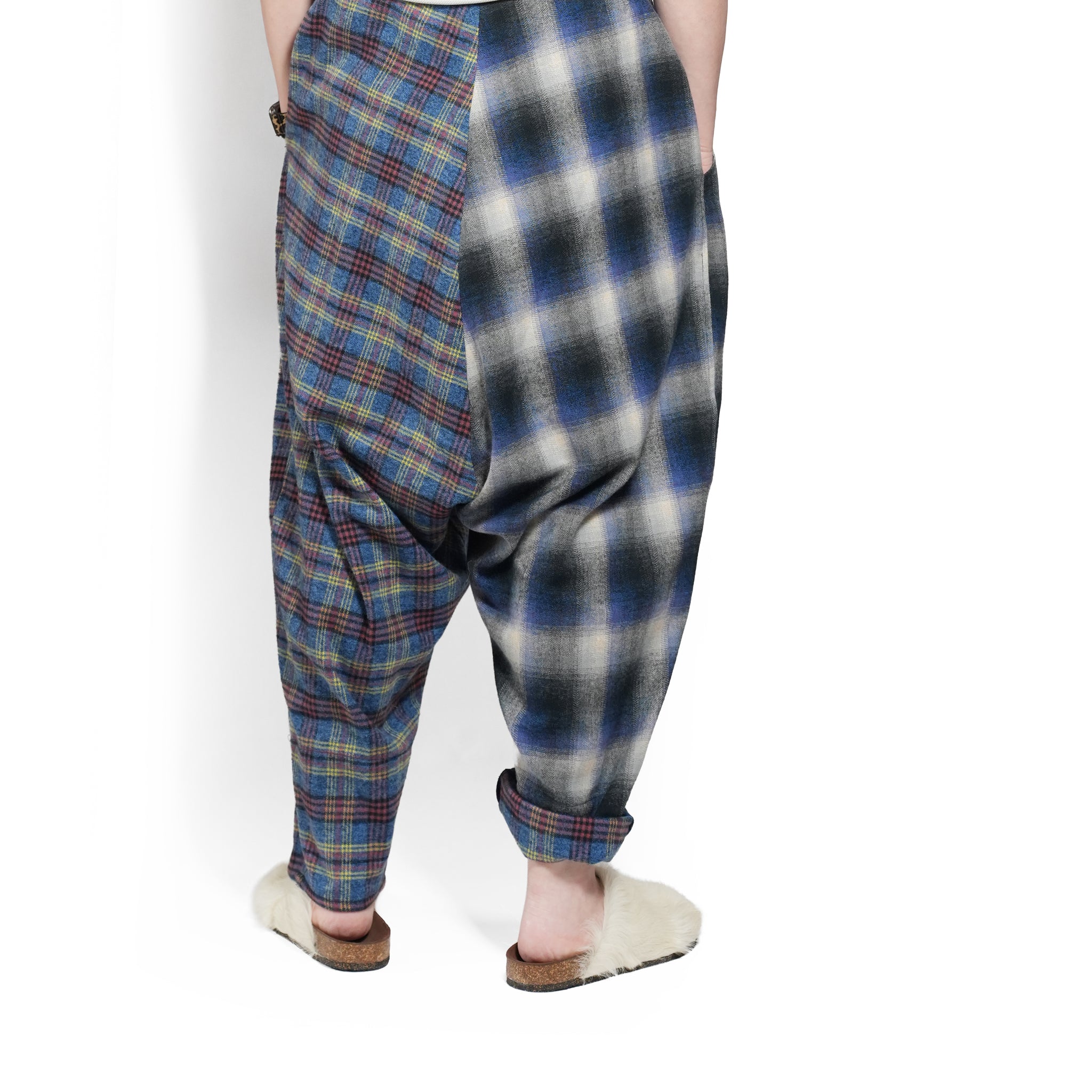 Half flannel check Wide Pants – Blue | STOF | 入荷予定アイテム