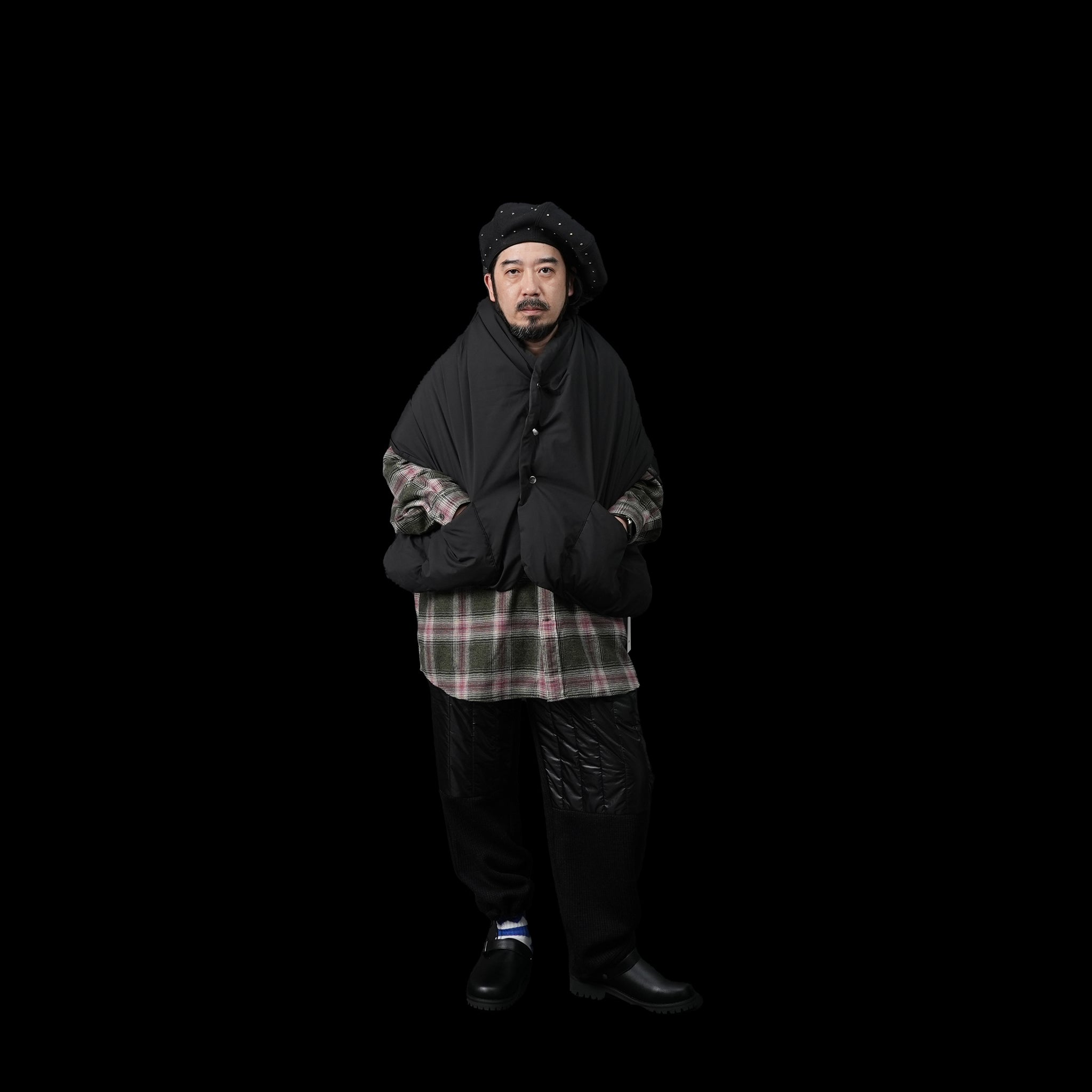 No:FEW23WAC5116a | Name:REVERSIBLE DOWN CAPE | Color:Black【MIFFEW_ミフュー】